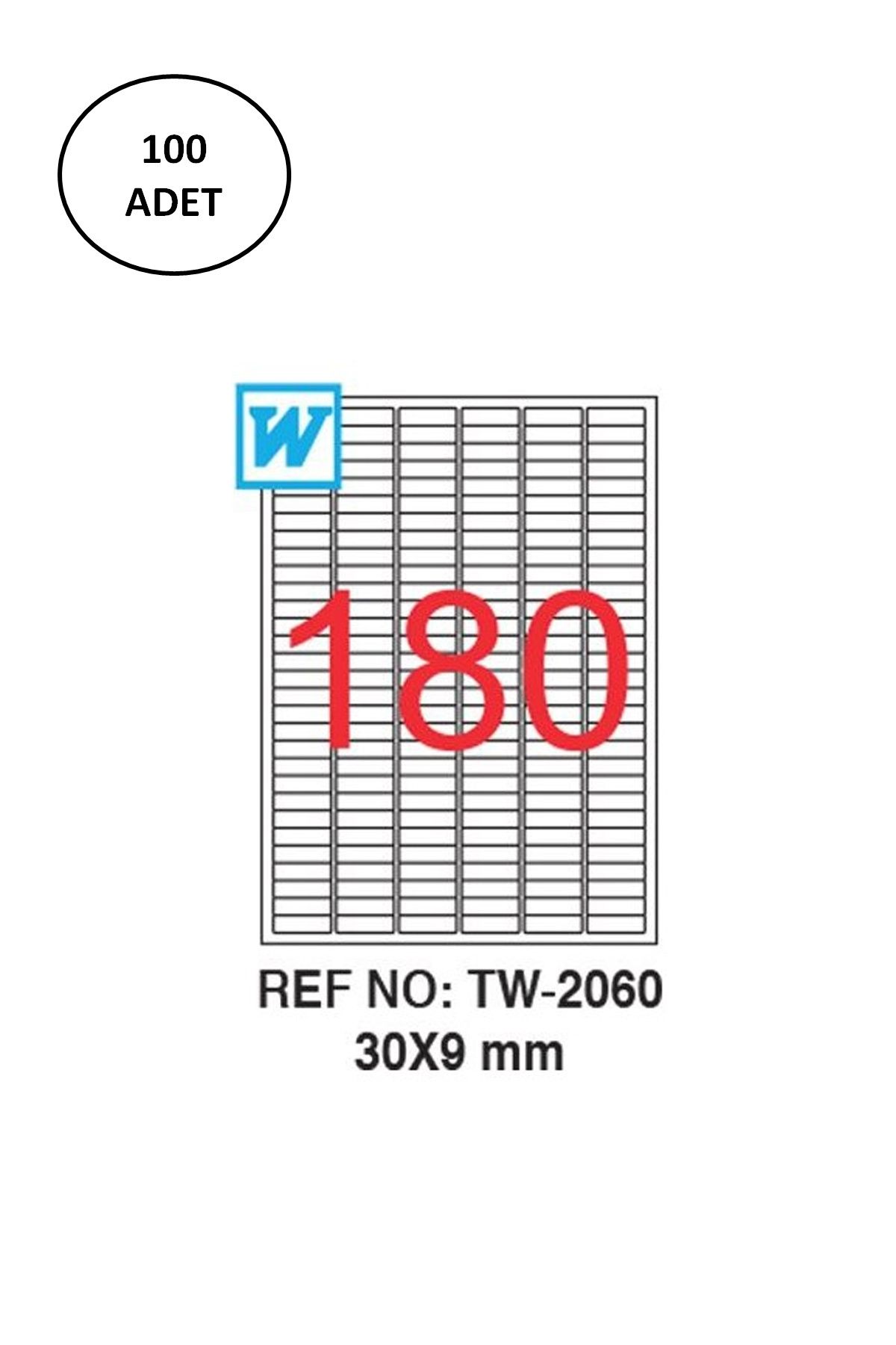 biltekno Tanex Tw-2060 Lazer Etiket 30X09 Mm 100 Lü