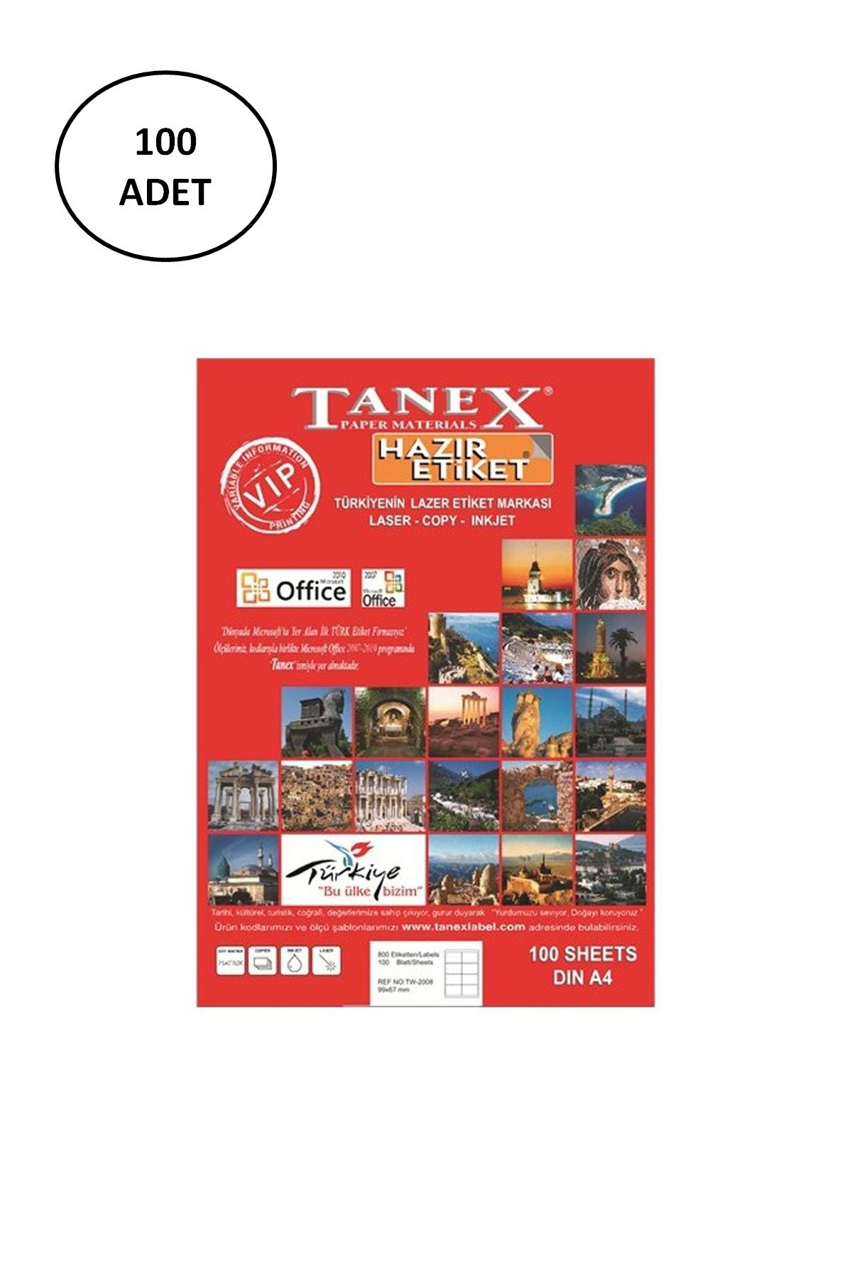 biltekno Tanex Tw-2096 Lazer Etiket 43X8.5 Mm 100 Lü