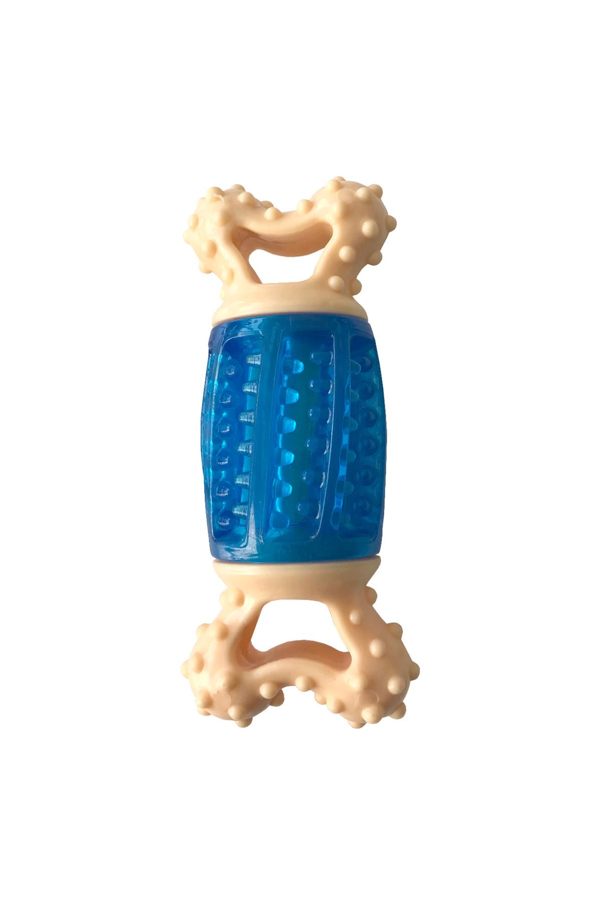 OEM Sağlam Plastik Sesli Dental Köpek Oyuncağı 13x4cm Mavi