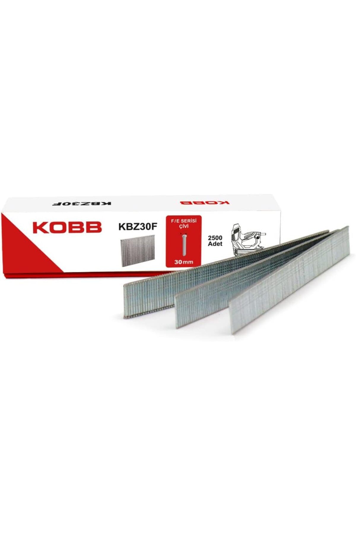 STOREMAX alnsgrup KBZ30F 30mm 2500 Adet F/E/J/8 Serisi Ağır Hizmet Tipi Kesik Başlı Çivi, Gri shphx 8977