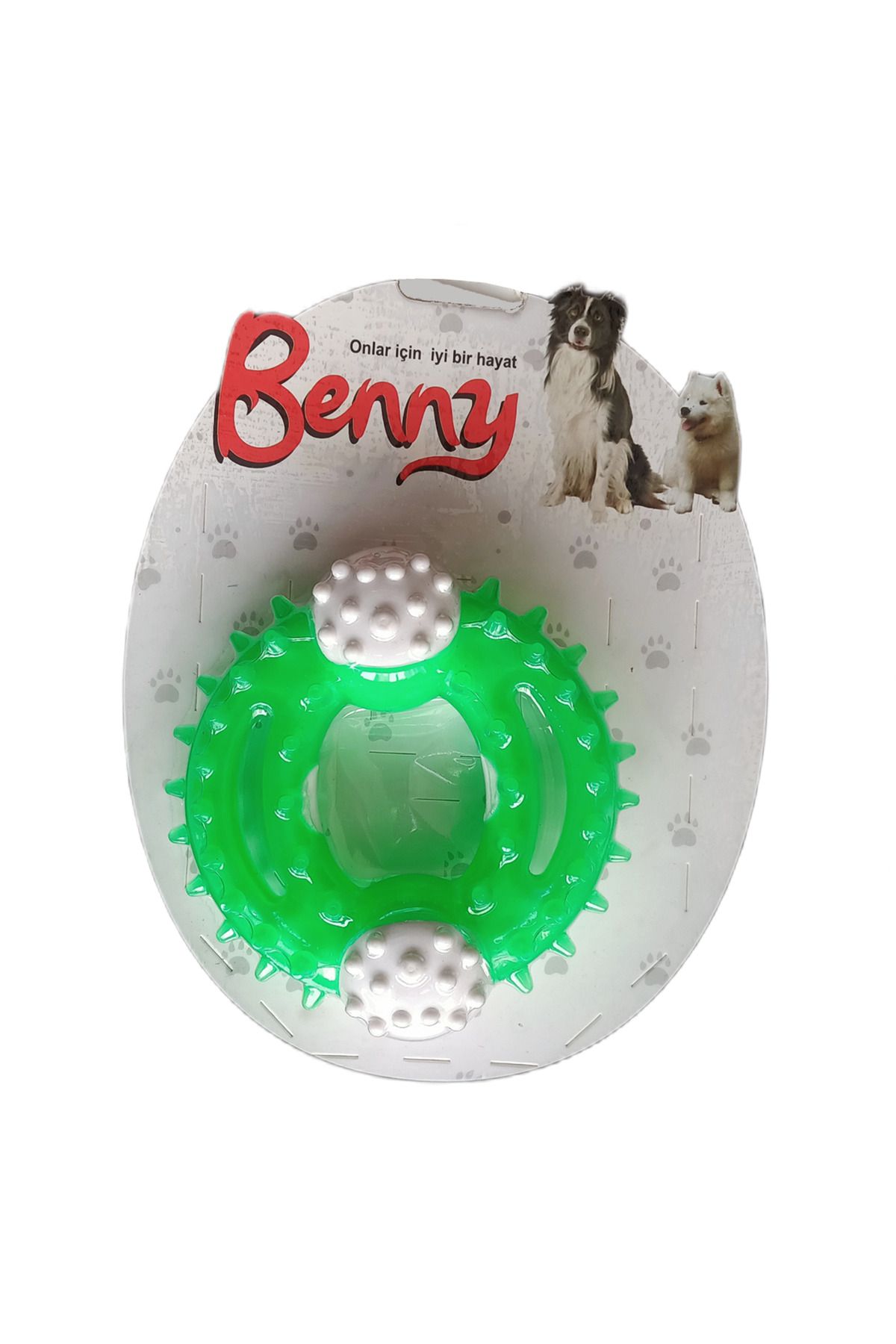 Angoravi Benny Diş Kaşıma Köpek Oyuncağı Yuvarlak 9,5 cm Yeşil
