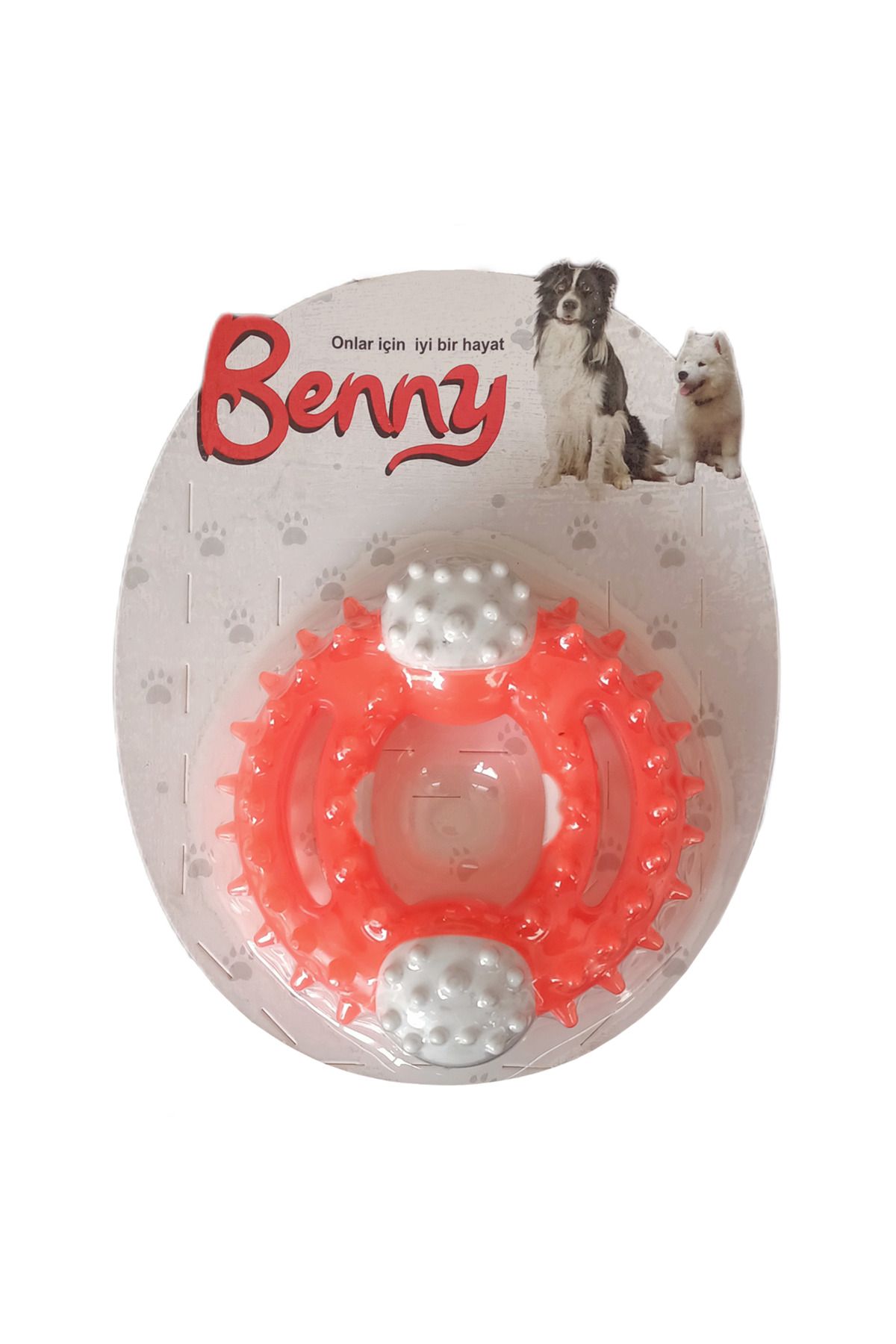 Angoravi Benny Diş Kaşıma Köpek Oyuncağı Yuvarlak 9,5 cm Turuncu