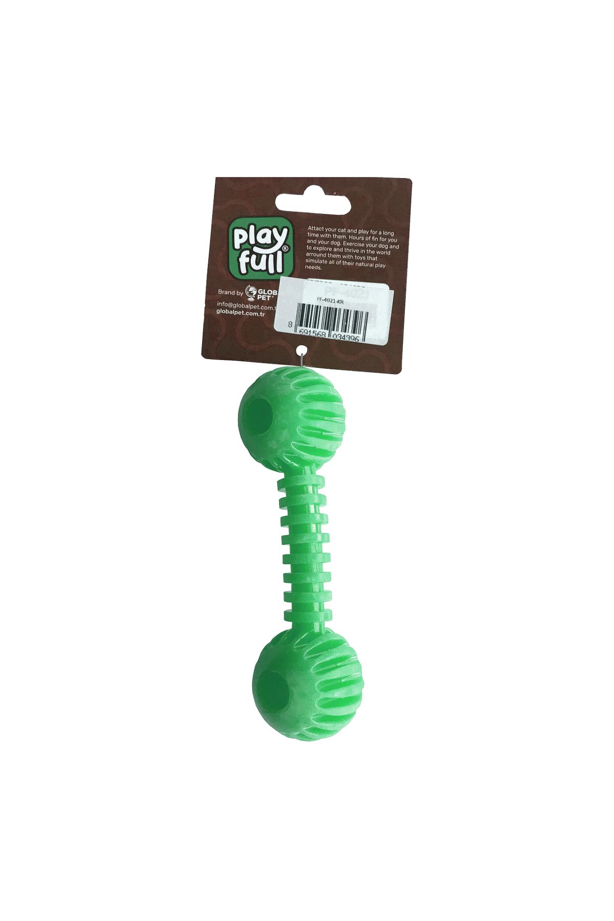 OEM Sağlam Plastik Dental Dumbel Köpek Oyuncağı 12 x 3,5 cm Yeşil