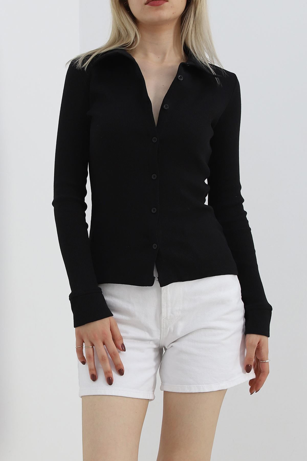 Joyboyshop-Polo Neck Buttoned Body Jacket Black - 481267 -1453 3