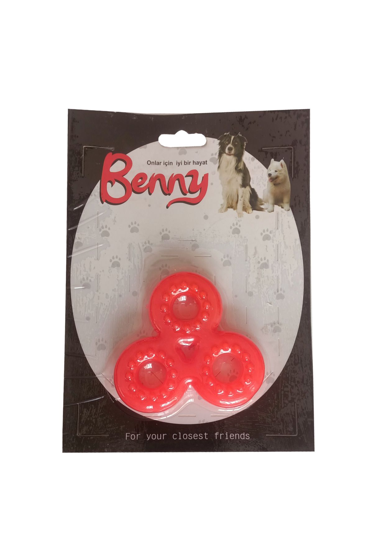 OEM Benny Köpek Oyuncağı Üçlü Halka 9 x 9 cm Kırmızı
