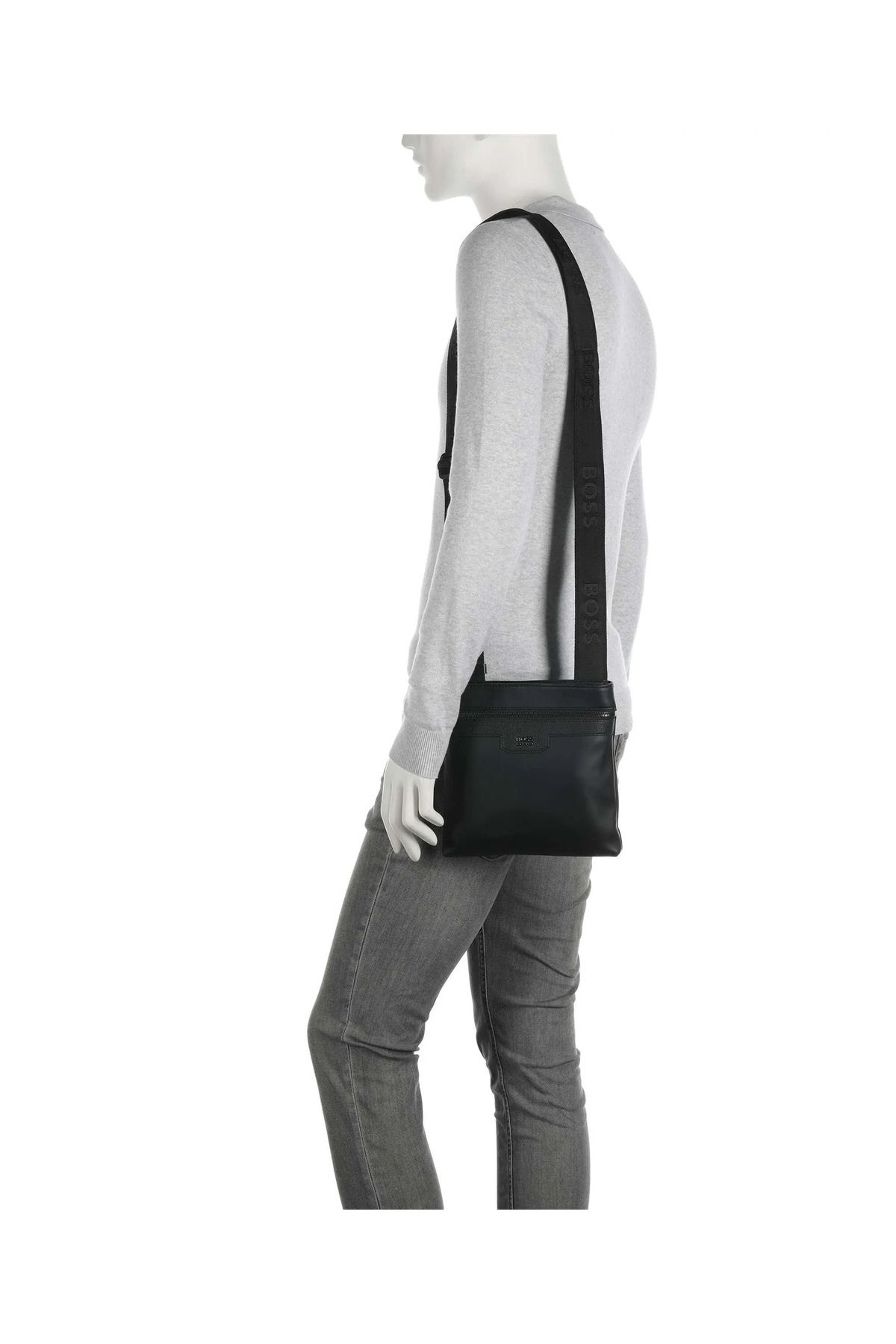 کیف شانه ای مردانه بسته بندی ZIPPER LOGO BRAND مردانه'S BACK 50529098 001 BOSS