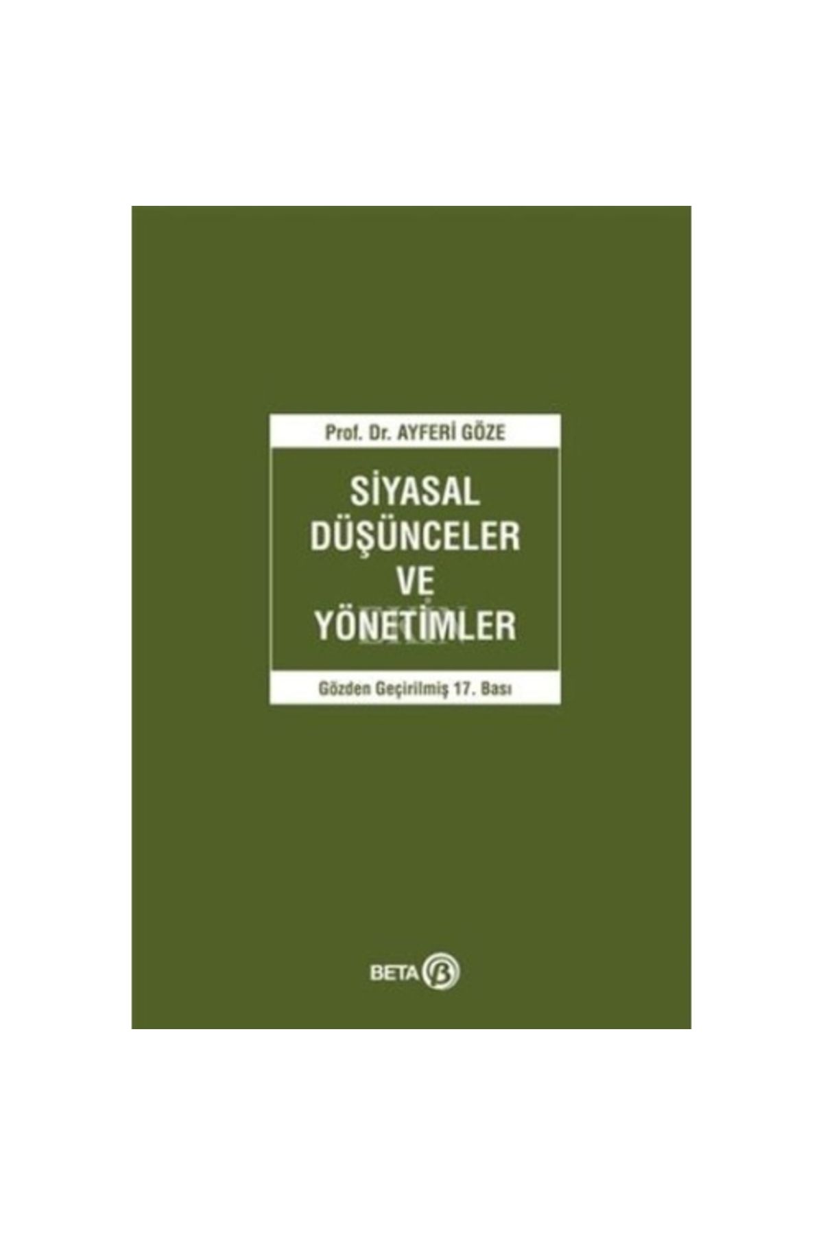 Beta Basım Yayım Siyasal Düşünceler ve Yönetimler