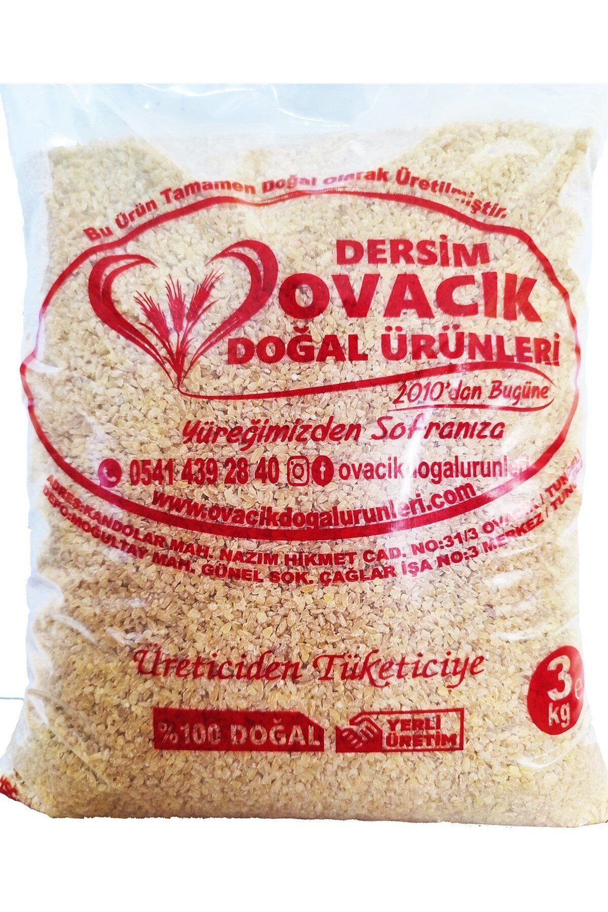 ovacık doğal ürünleri YERLI EV BULGURU (3KG)