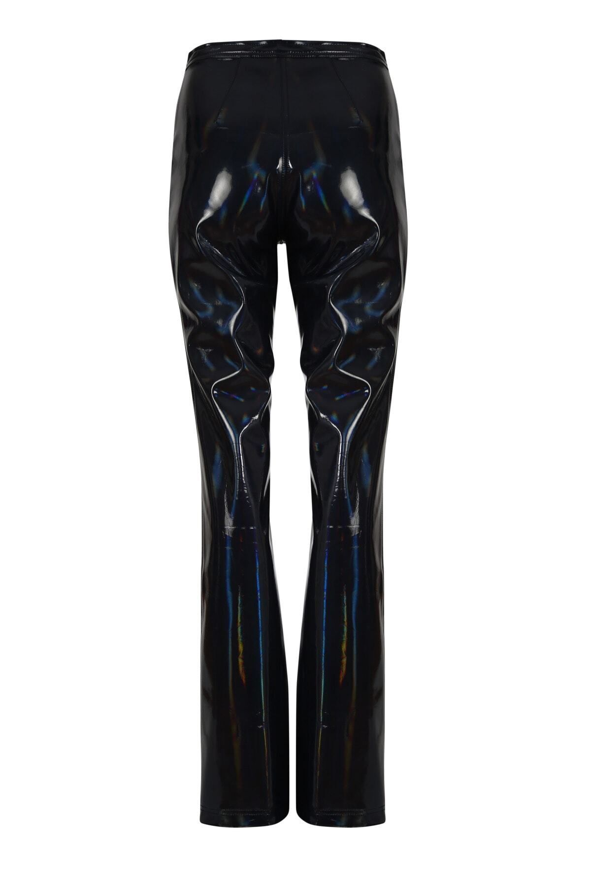 Rheme And Fons-Custom Design Couture Handcrafted Hologram High Waist Women's Trousers 4