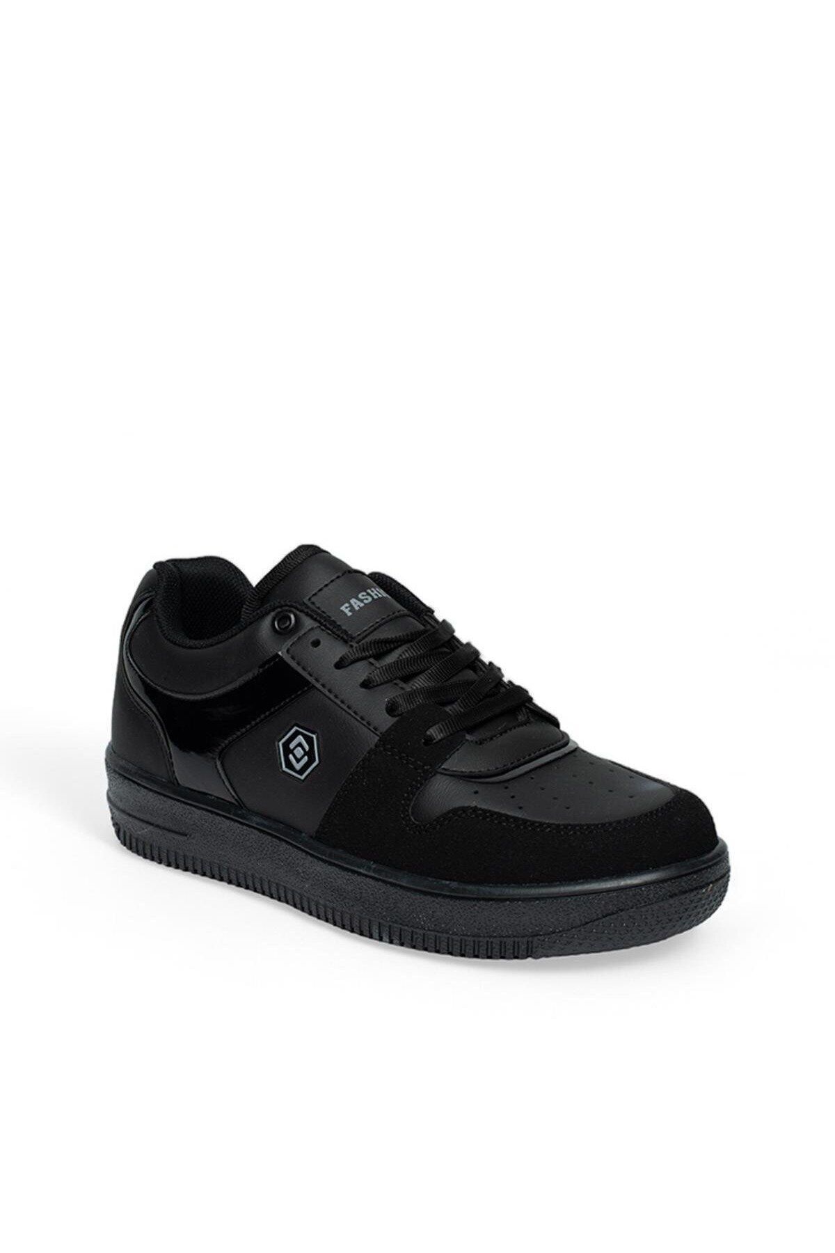 royalmoni Günlük Comfort Taban Bağcıklı Spor Ayakkabı Sneaker Siyah