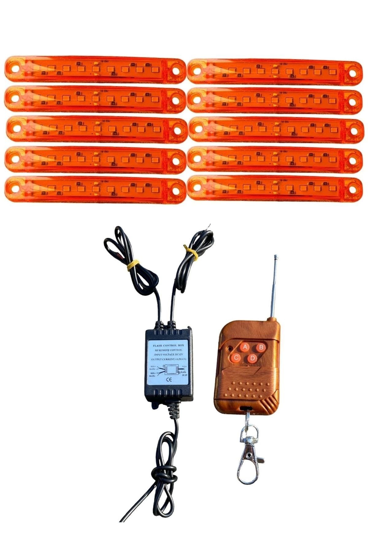 Uzaktan Kumandalı 9 Ledli 10 Adet Parmak Led Turuncu