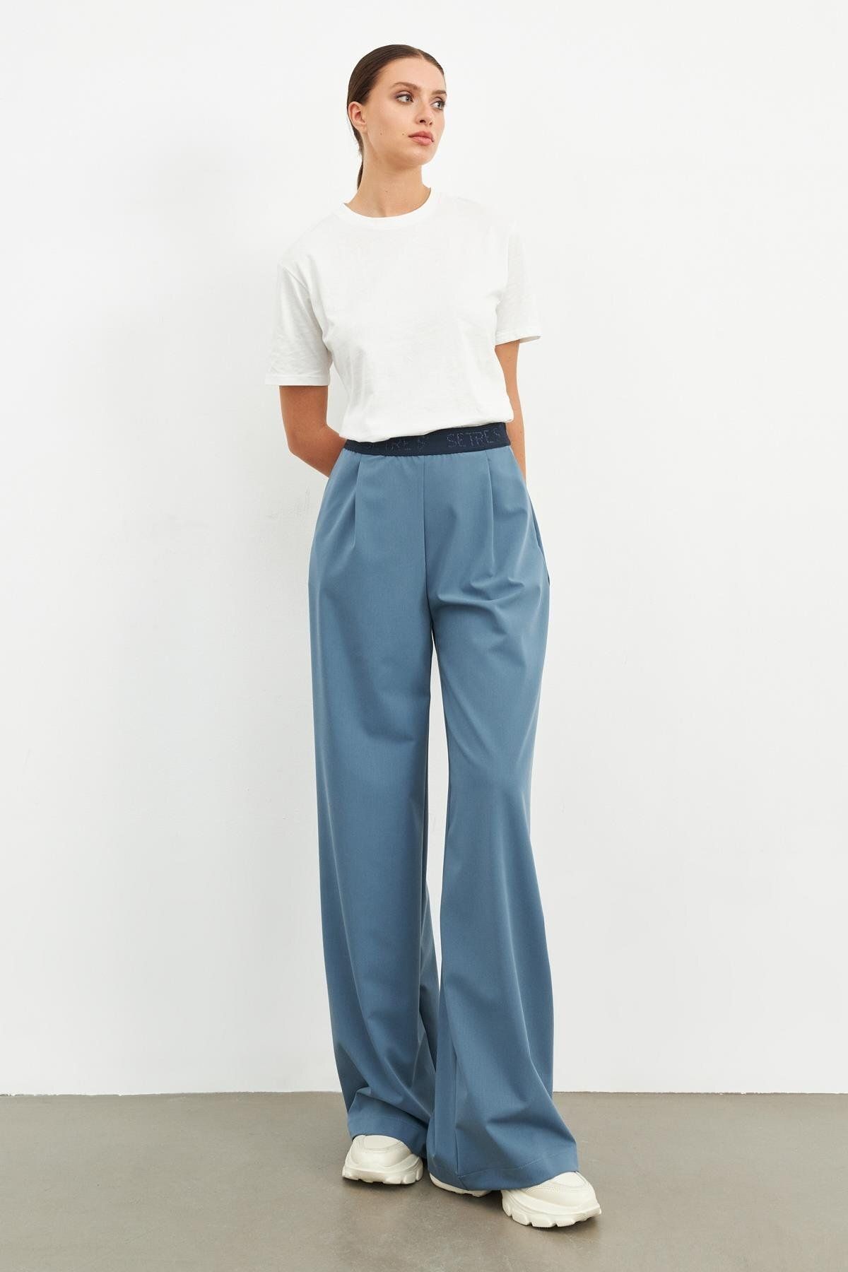 Setre-Blue Wide Cut Trousers 2