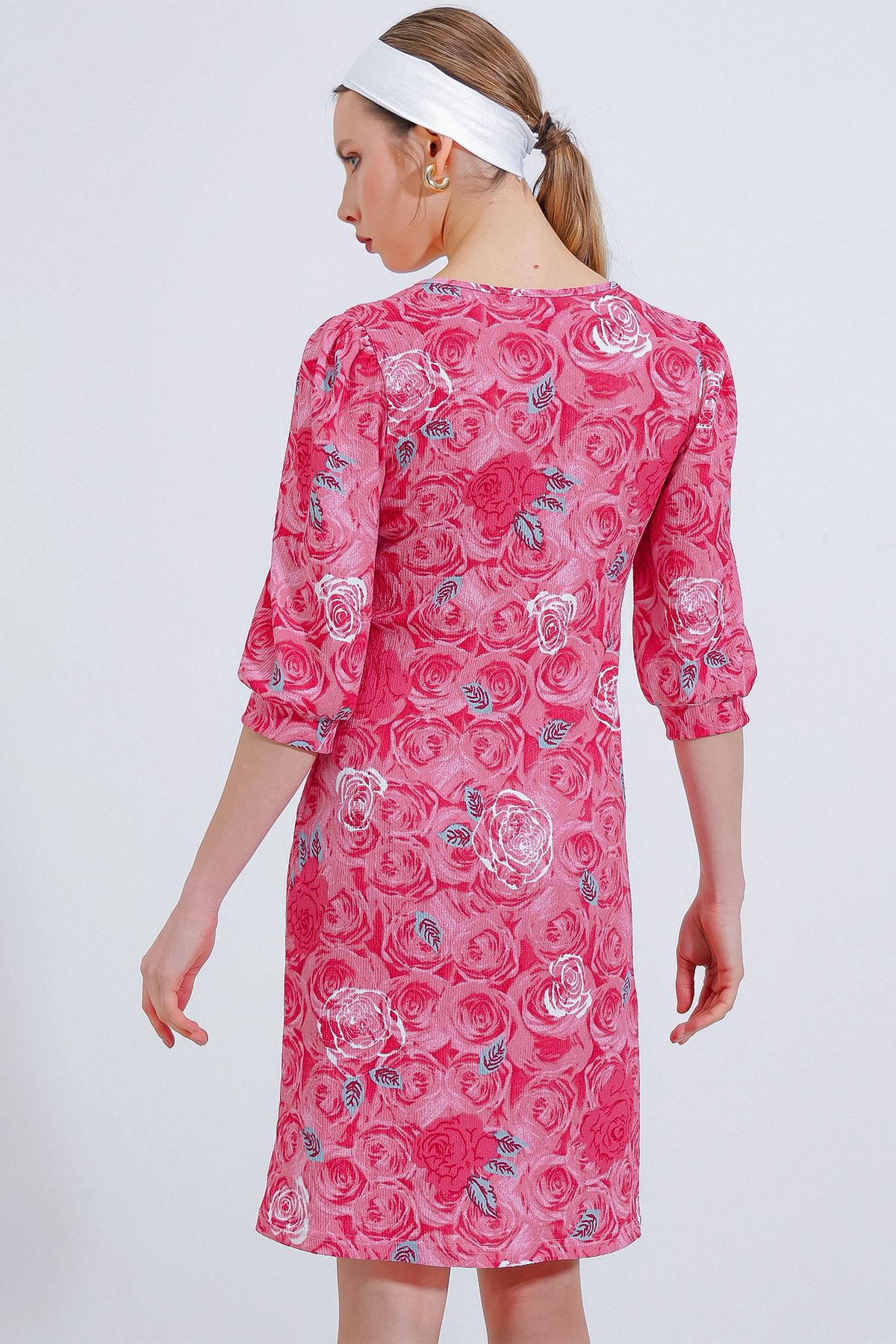 Bigdart-Midikleid mit Granatapfelrosenmuster für Damen 2477 4