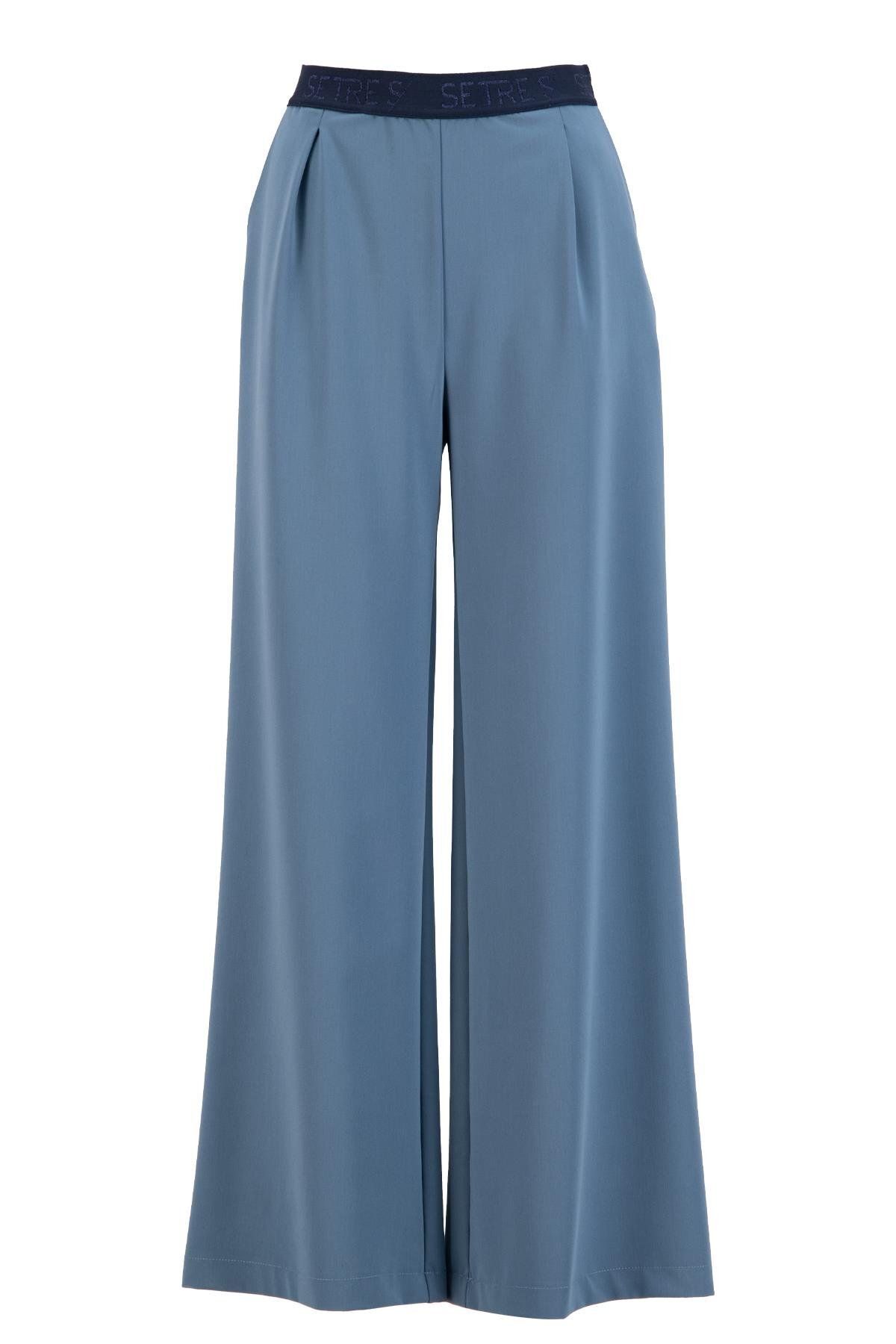 Setre-Blue Wide Cut Trousers 6