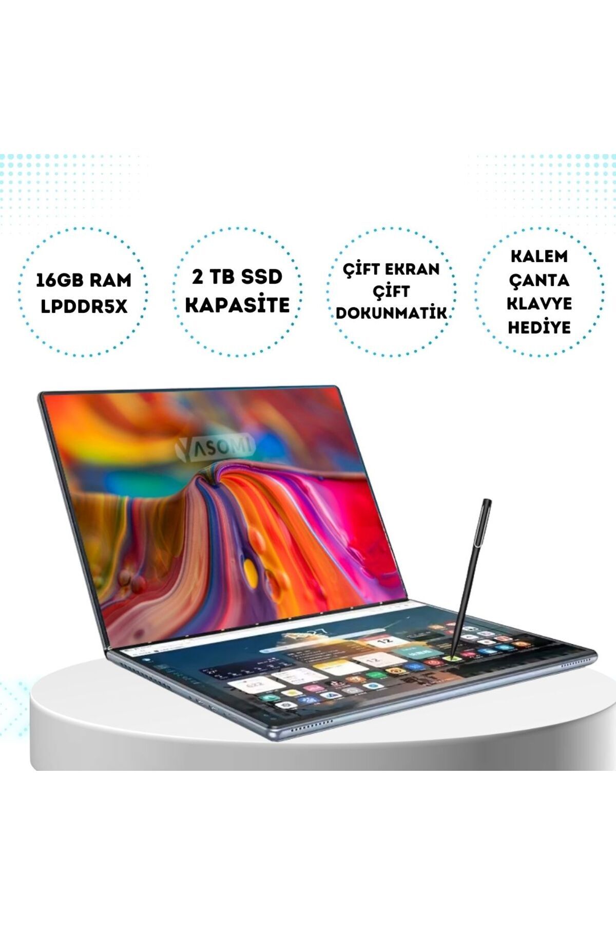 Yasomi Dual-Tech Ds135s Çift Ekran 16 GB Ram Alder Lake N100 2TB