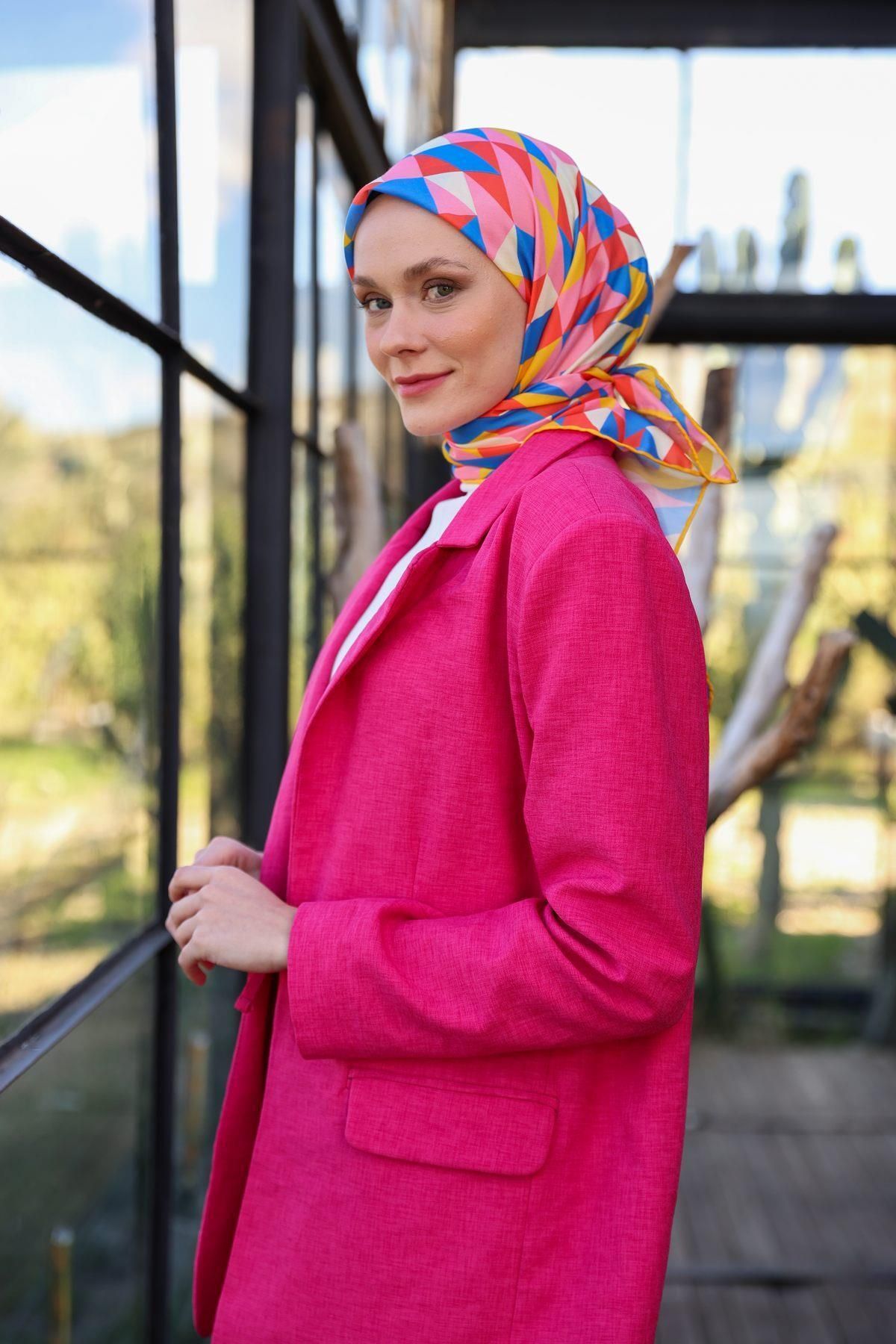 İpekhan-Triano Pattern Soft Scarf Orange 1171-08 2