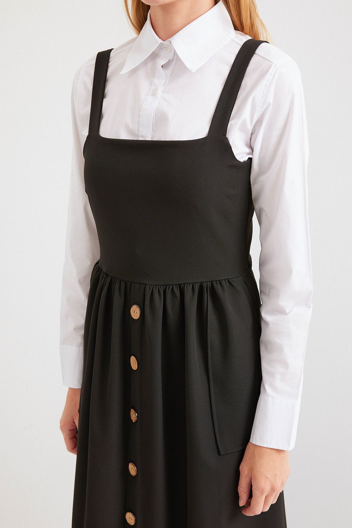 Bigdart-Schwarzes langes Salopetkleid Modell 2490 4