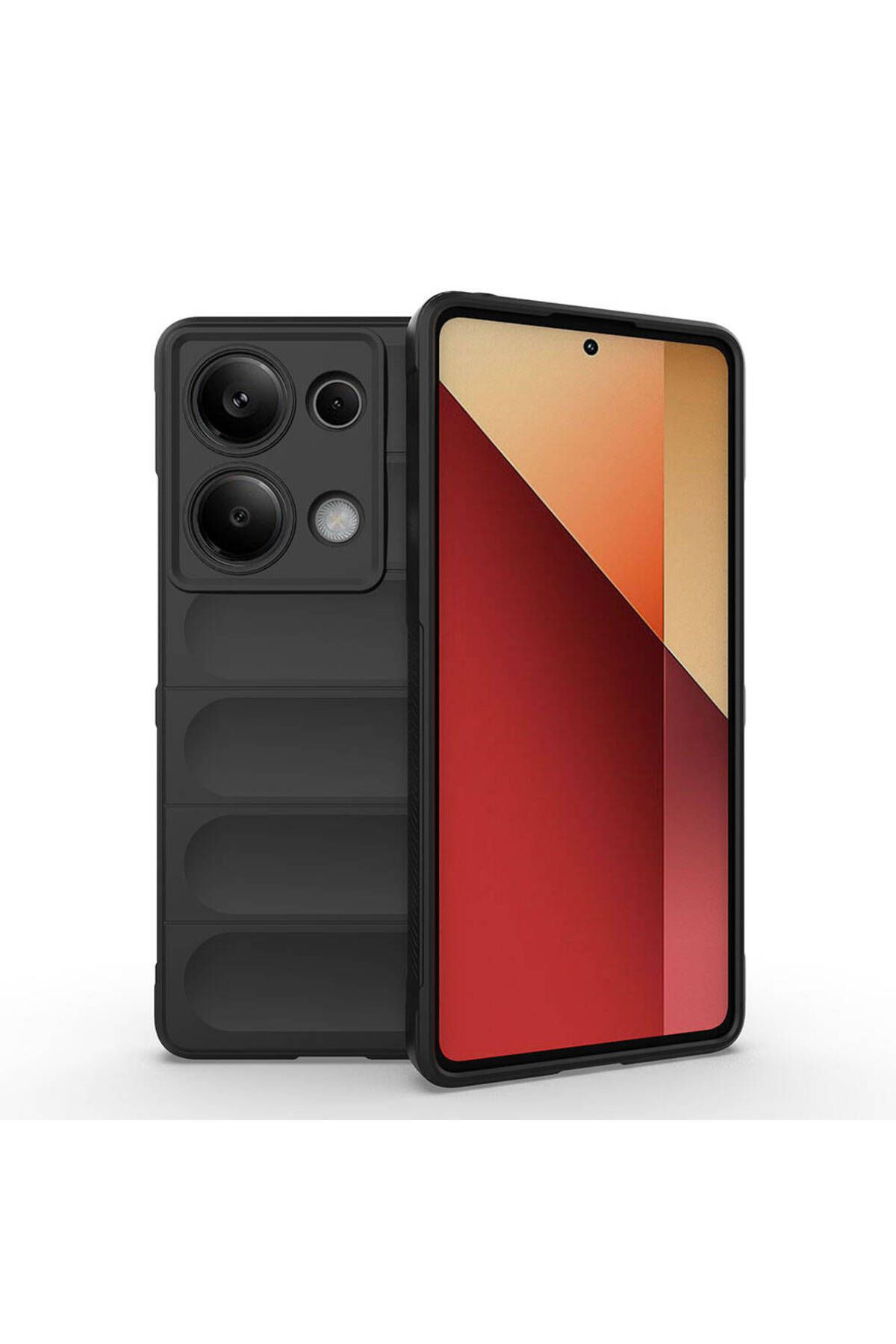 SKYARC Redmi Note 13 Pro 4G Kılıf Esnek TPU Oyuklu Arka Yüzey Tasarımlı Etnik Silikon Kapak