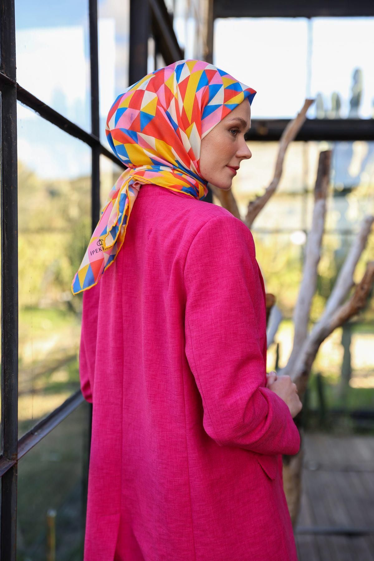 İpekhan-Triano Pattern Soft Scarf Orange 1171-08 3