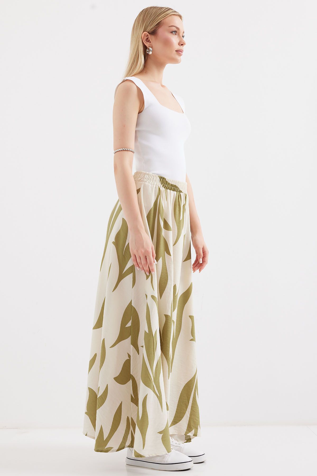 Bigdart-Çağla - 8028 Patterned Long Skirt 3