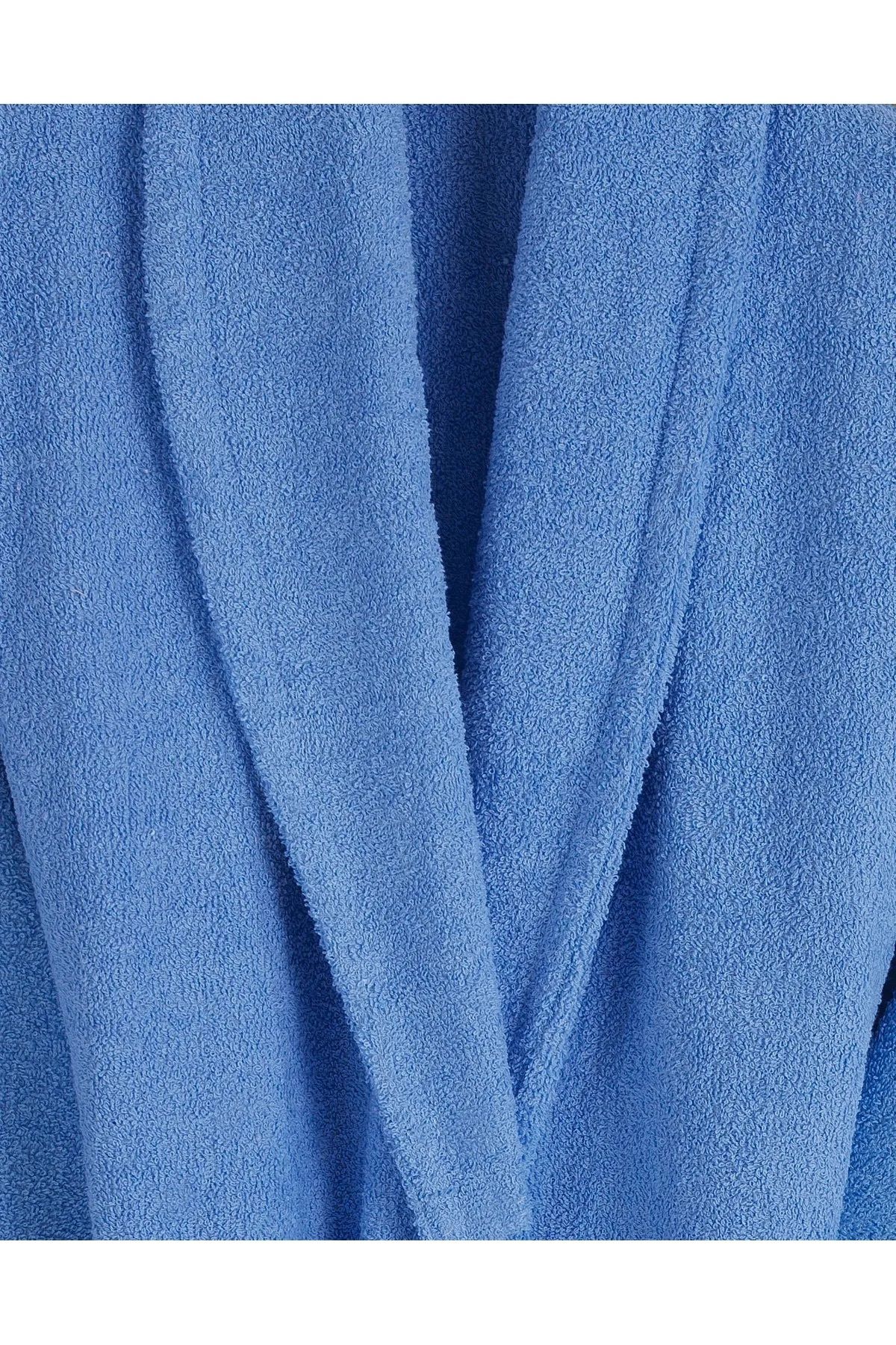 ROZET TEKSTİL-Blue Large Size Şalyaka Bathrobe 3