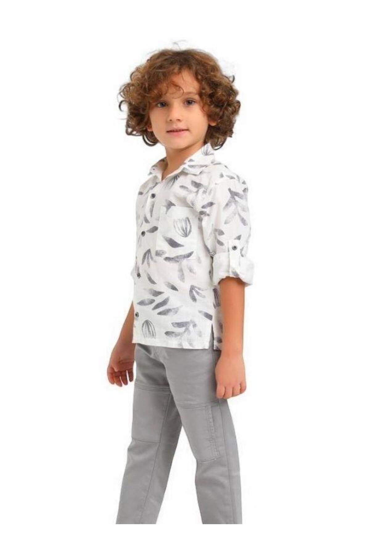 Zekids Erkek Çocuk Pamuklu Desenli Gömlek fotoğrafı 4 (önizleme)