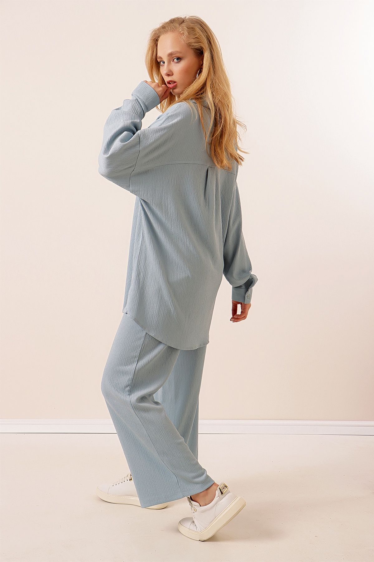 Bigdart-5858 Knitted Double Suit – Světle modrá 8