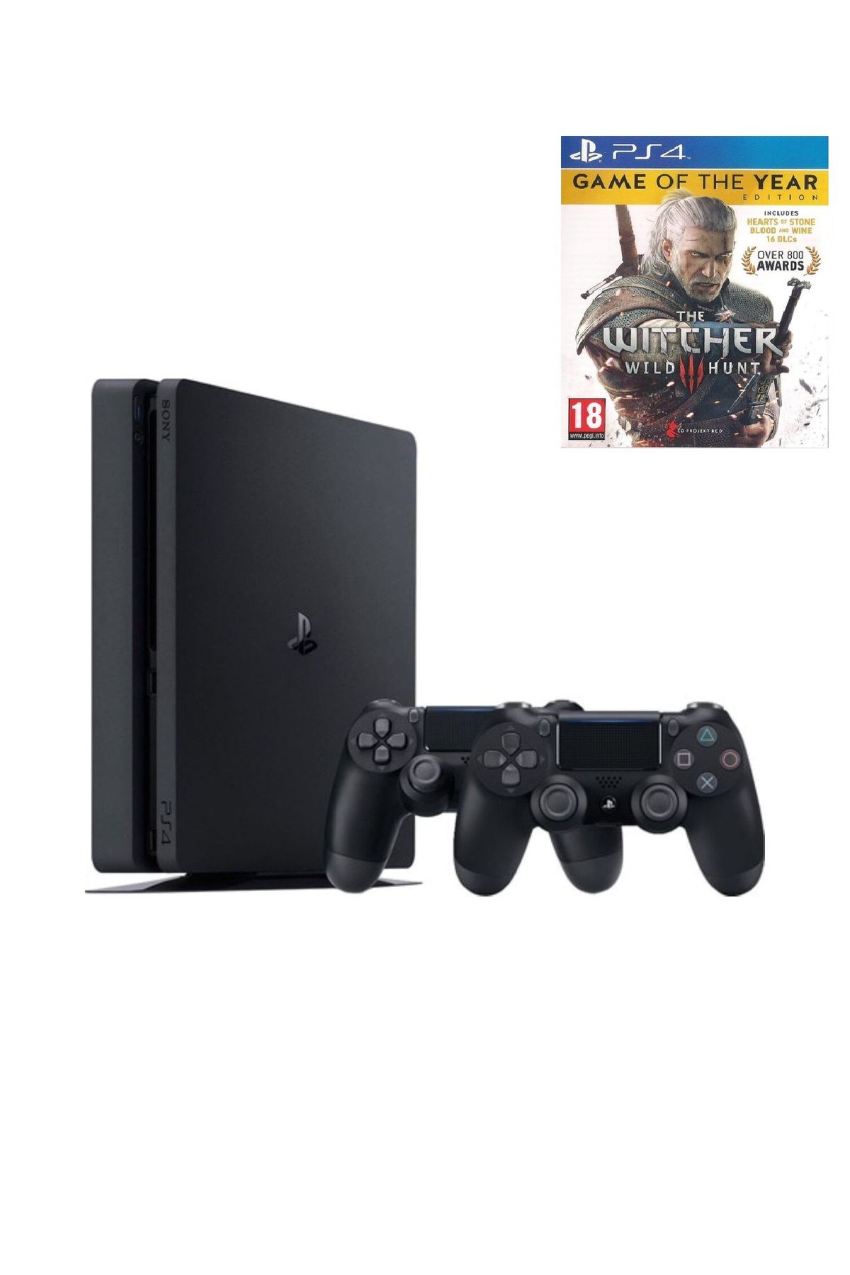 Sony Ps4 1 Tb Slim Kasa+ The Withcer 3 + 2 Adet V2 Kol Teşhir Ürün 12 Ay Garanti