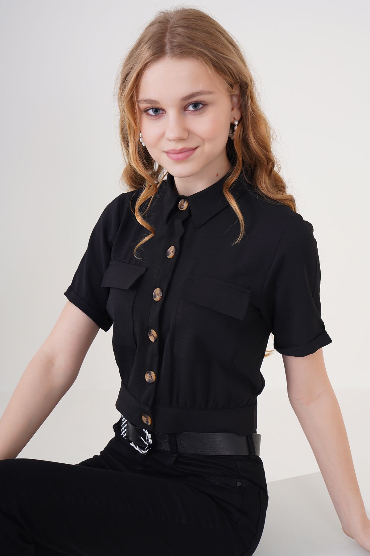 Bigdart-0663 Crop Jacket - Μαύρο 1