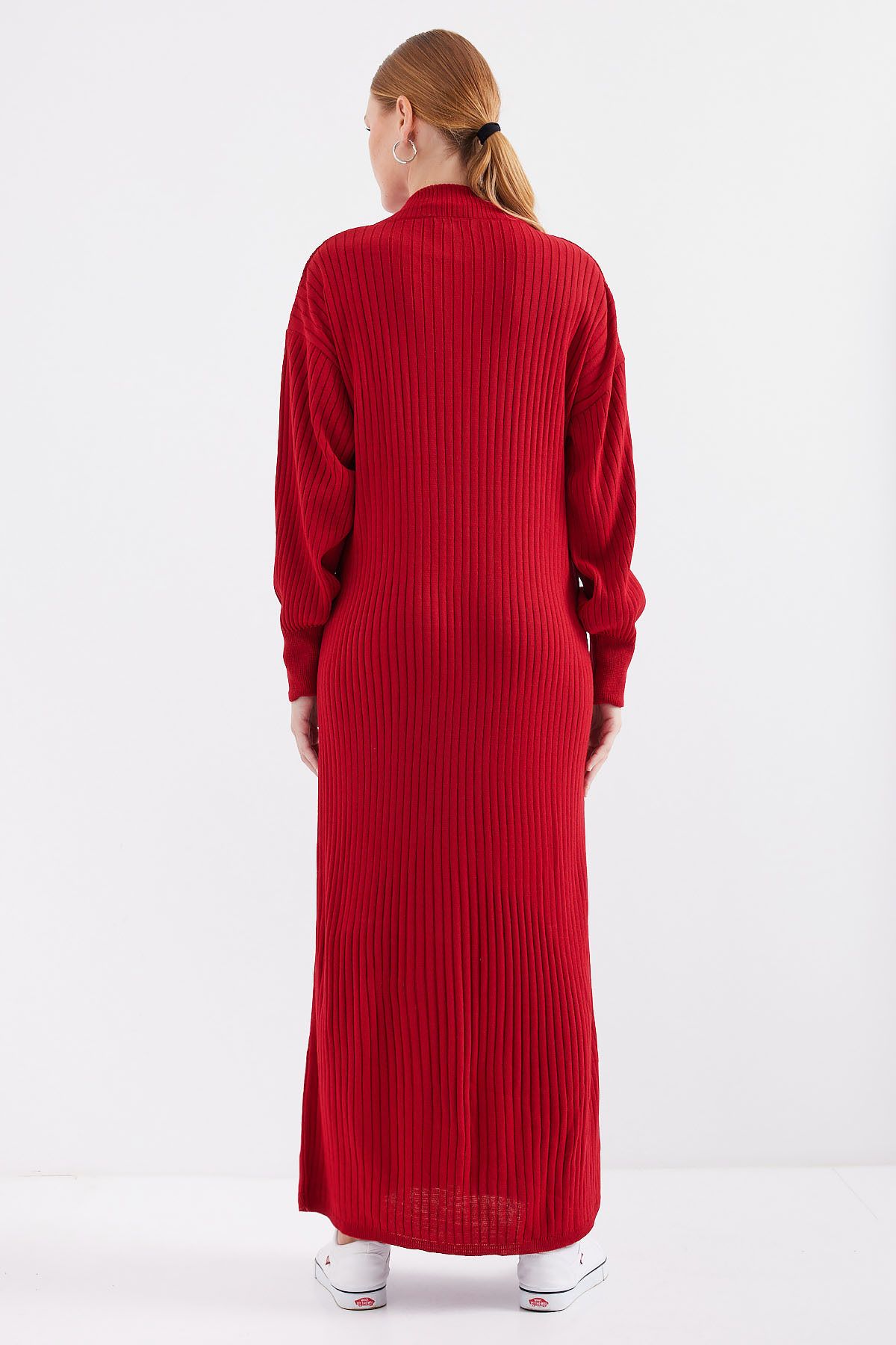 Bigdart-15839 Rochie de tricotaj pe lungime - Roșu 6
