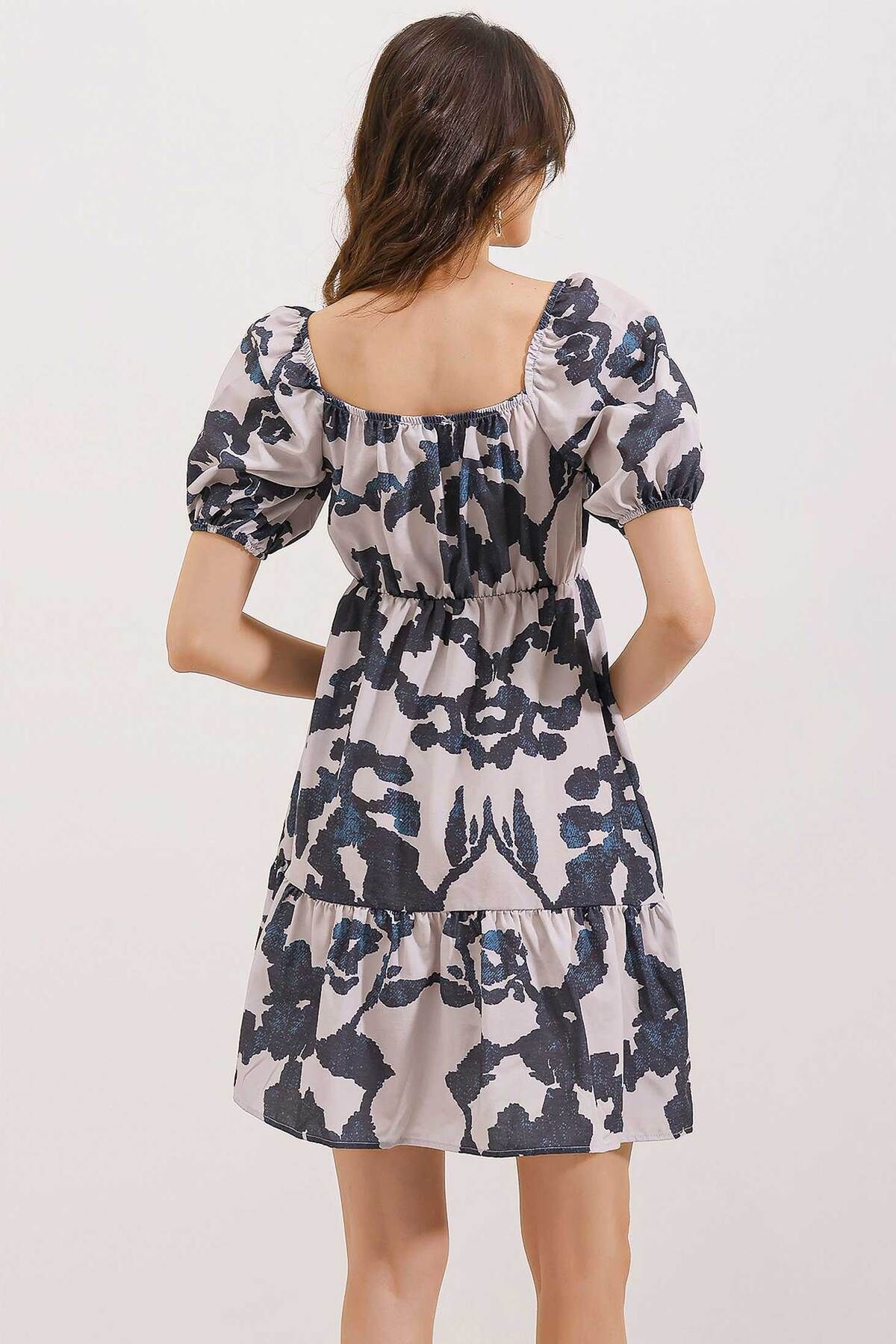 Bigdart-2351 Ausgestelltes Popeline-Kleid - Dunkelschwarz 4