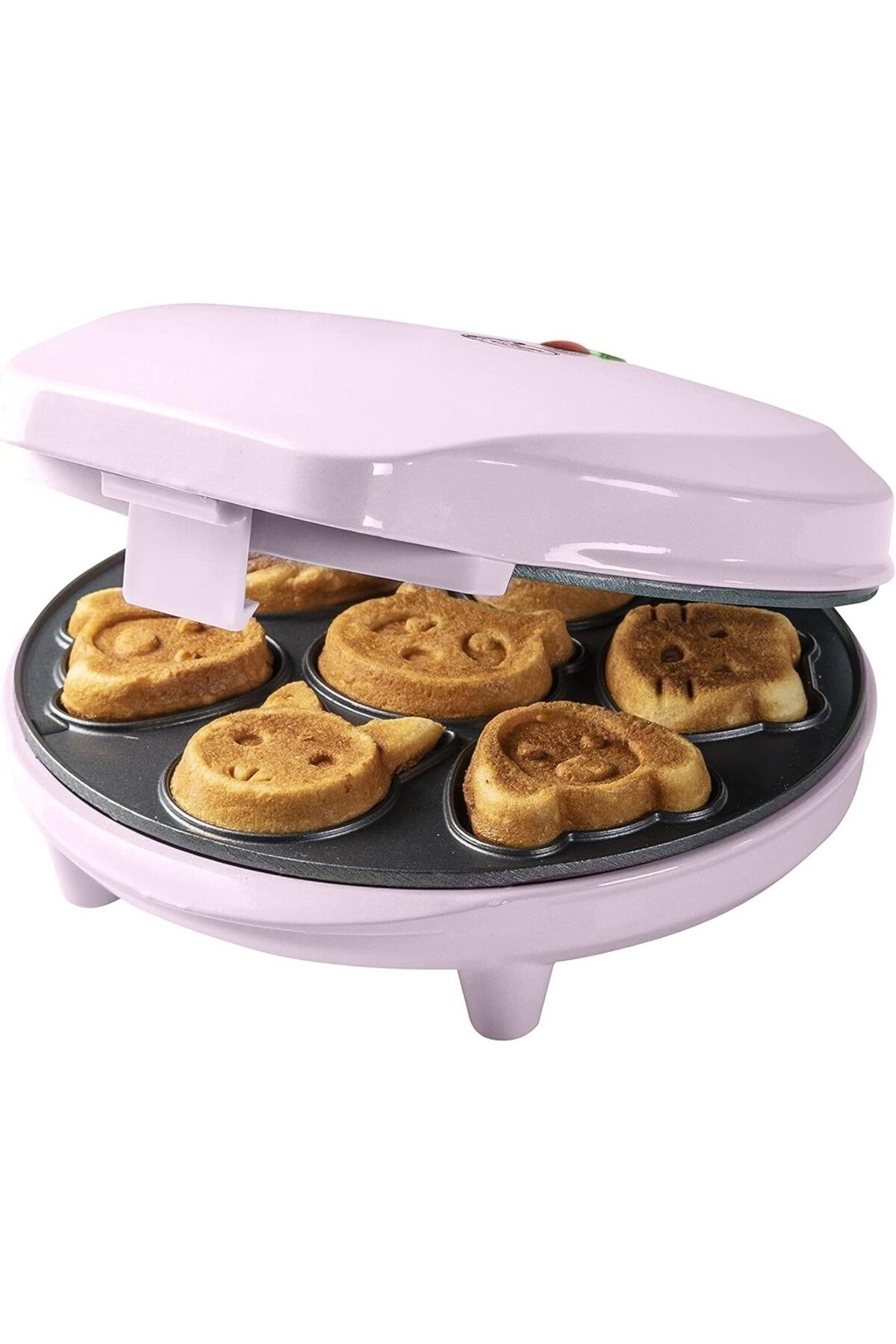 bestron Mini Kurabiyeler İçin Waffle Makinesi, 700 Watt, Hayvan Motifli