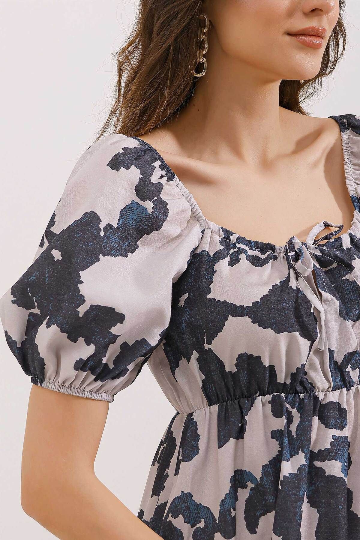 Bigdart-2351 Ausgestelltes Popeline-Kleid - Dunkelschwarz 3