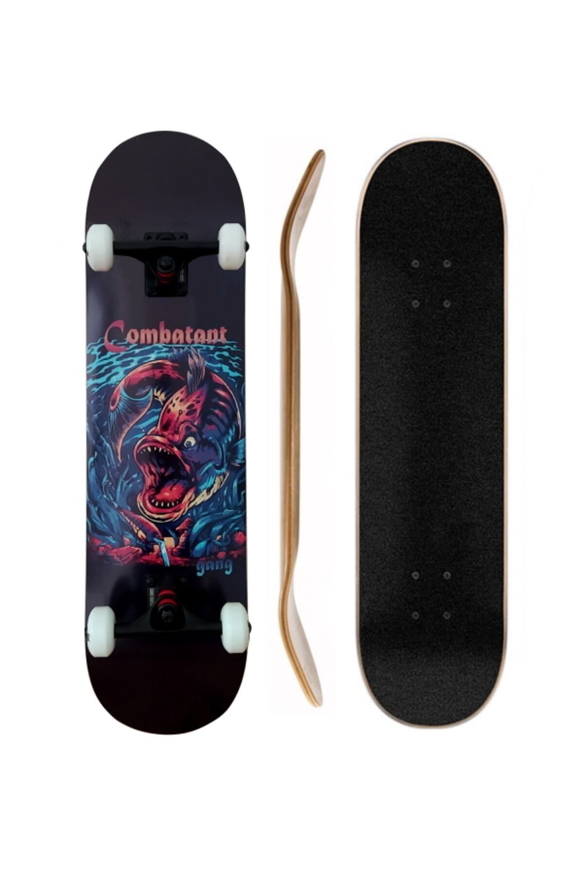 teknotrust Beyaz Skateboards 8.0 Combatant Complete Profesyonel Kaykay Skateboard