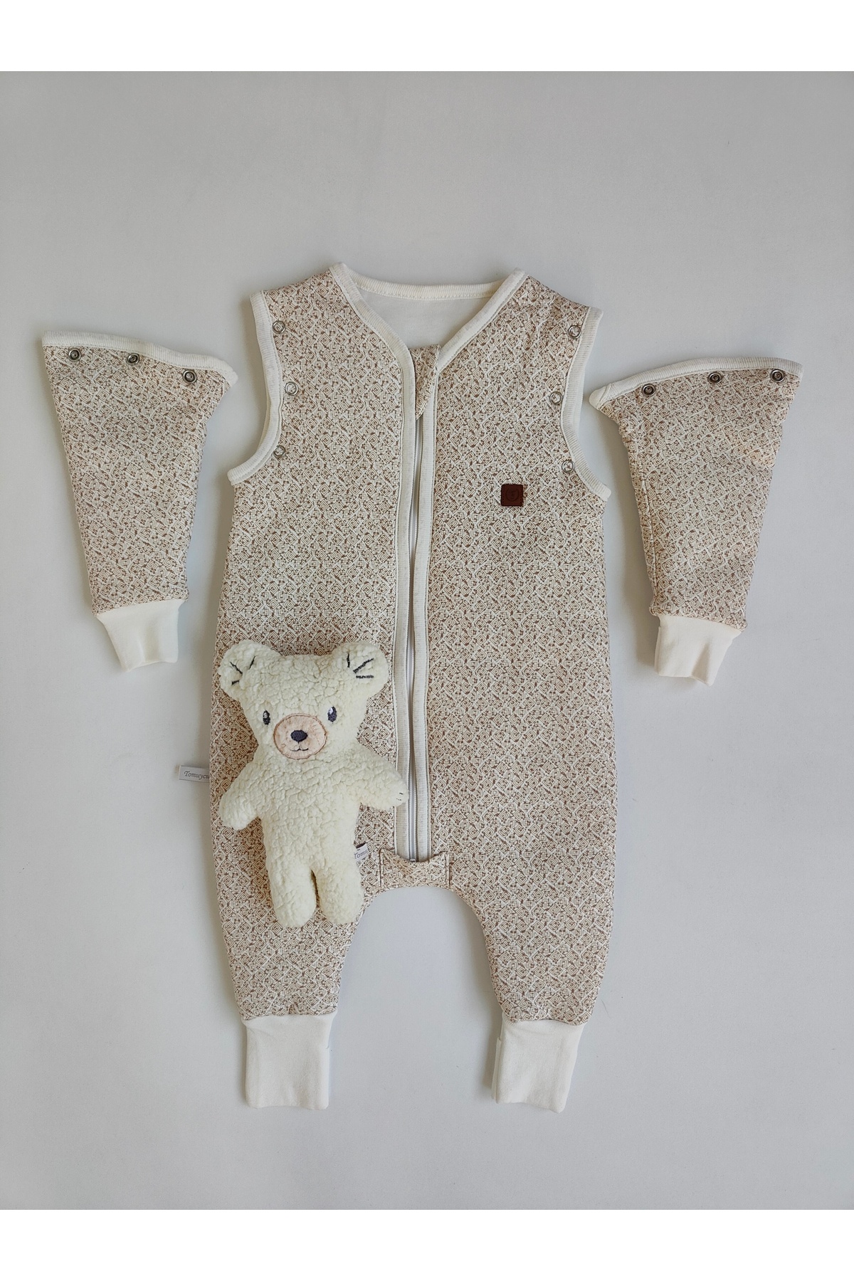 Tomuycuk Kışlık Bebek Çocuk Uyku Tulumu %100 Pamuklu Fermuarlı Ayaklı Uyku Arkadaşı (1 -2)(2-3)(3-4 )yaş fotoğrafı 7 (önizleme)