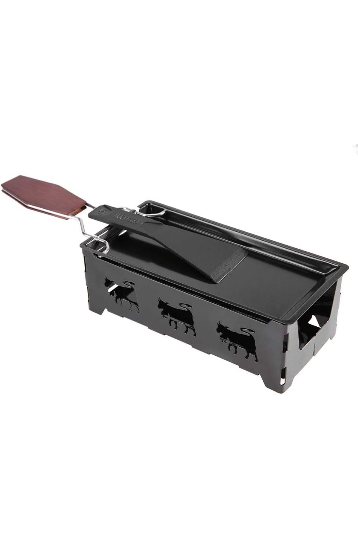 VARSTHREE Taşınabilir Raclette, Yapışmaz Peynir Izgara Seti, Tealight Ahşap Saplı Fırın