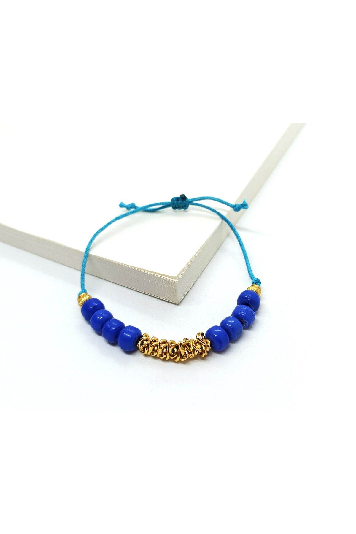 COOL&RELAX-Handmade Custom Bodrum with Glass Beads and Gold Plated Adjustable Bracelet Unisex 1