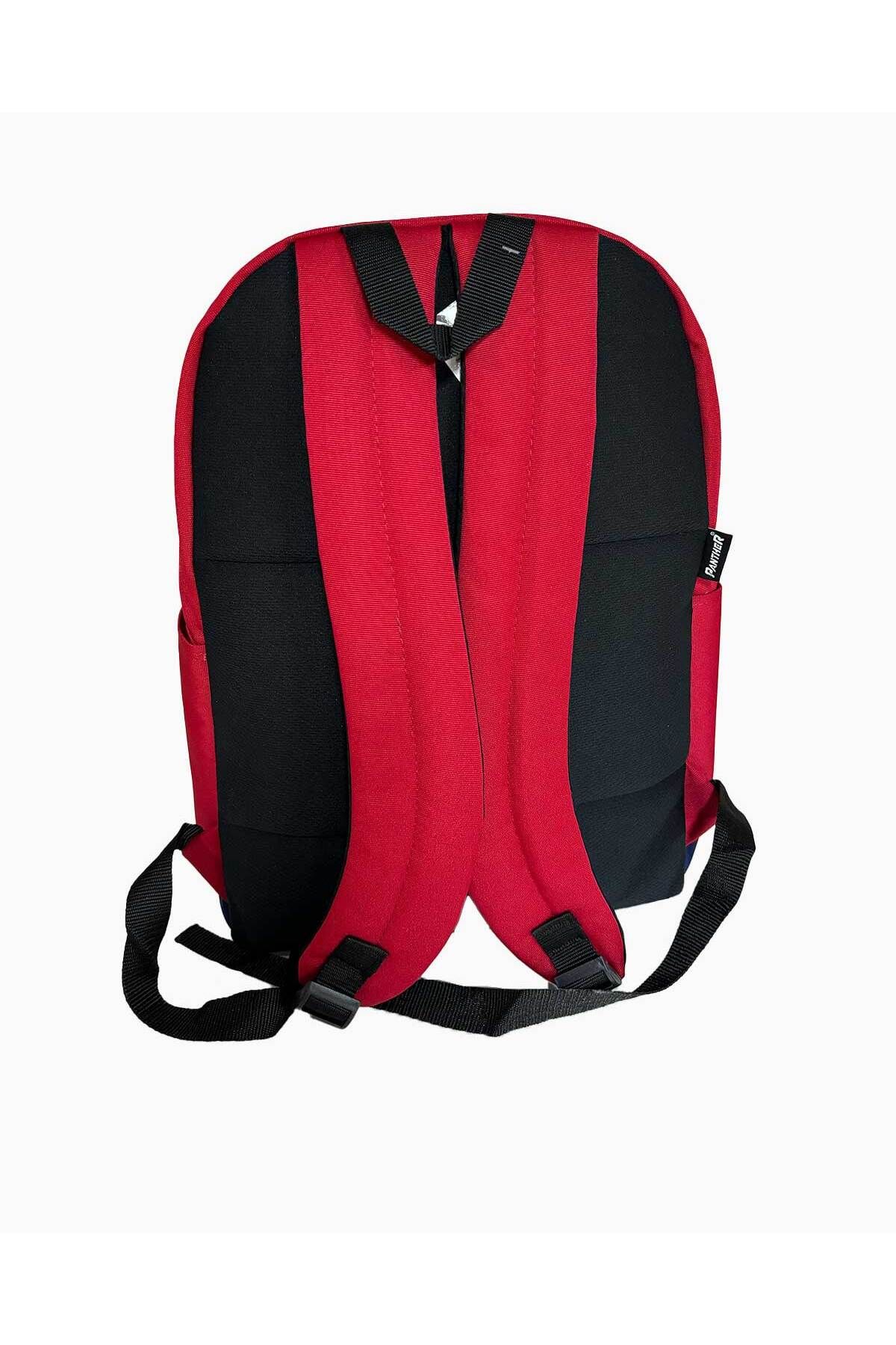 Panther-School Bag - Red - Plain 4