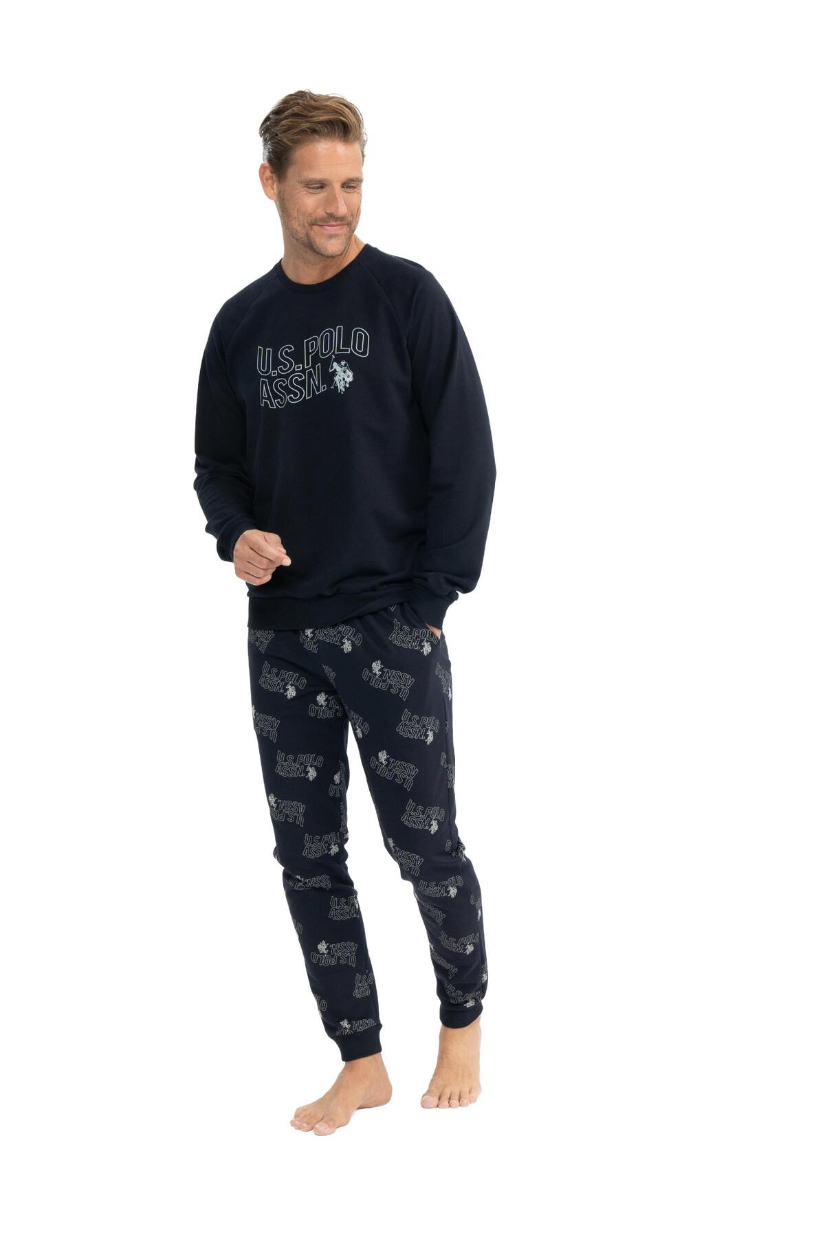 ست پیژامه و لباس خواب مردانه یقه گرد | یو اس پولو U.S. Polo Assn. USPOLO18841EKPT AZ - تصویر 2