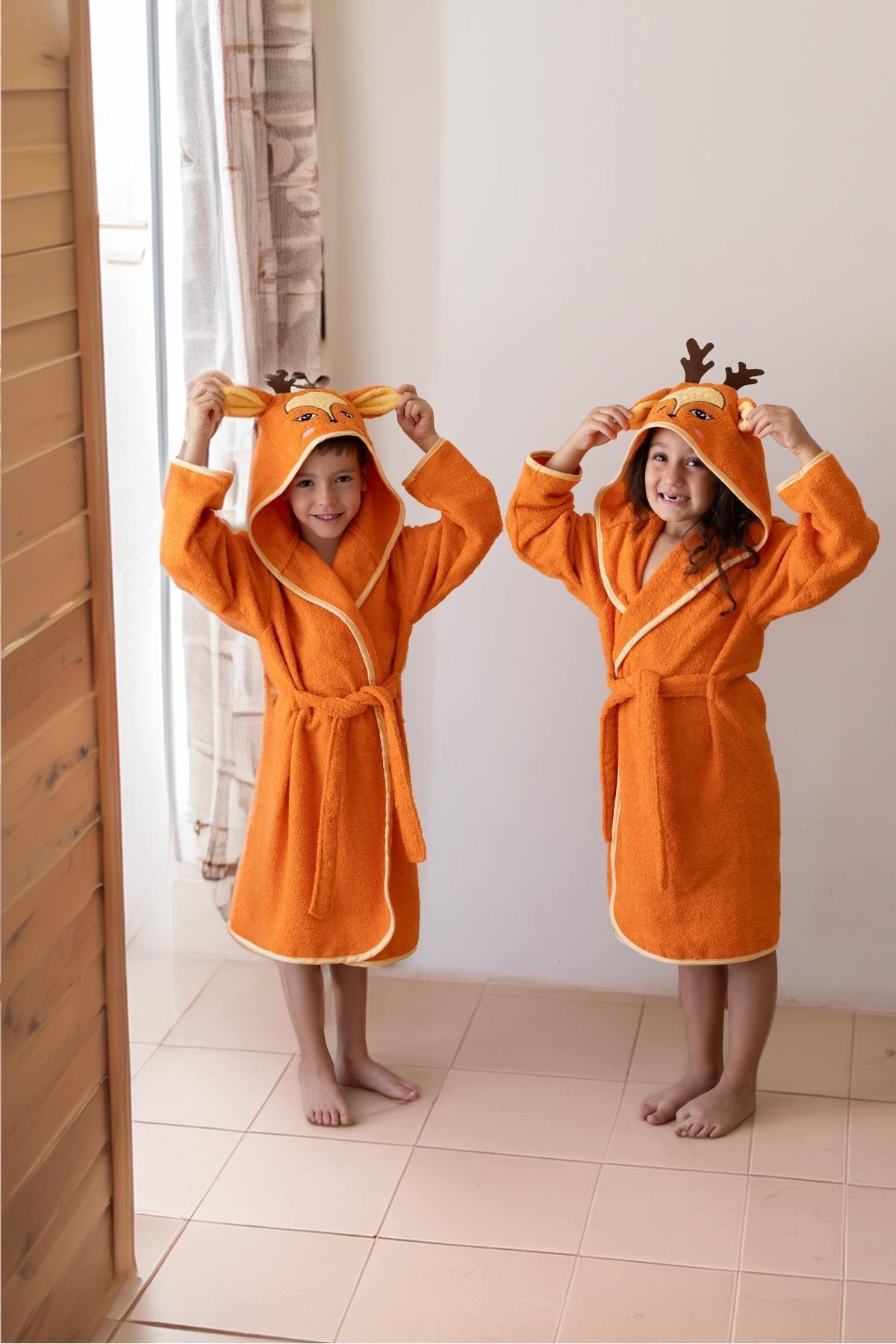 zenginhome Kapüşonlu Çocuk Bornozu,pamuklu,kulaklı,hayvan Figürlü fotoğrafı 5 (önizleme)