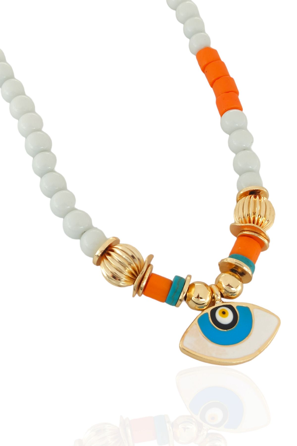 Çlk Accessories-Premium Enameled Eye Beaded Necklace 2