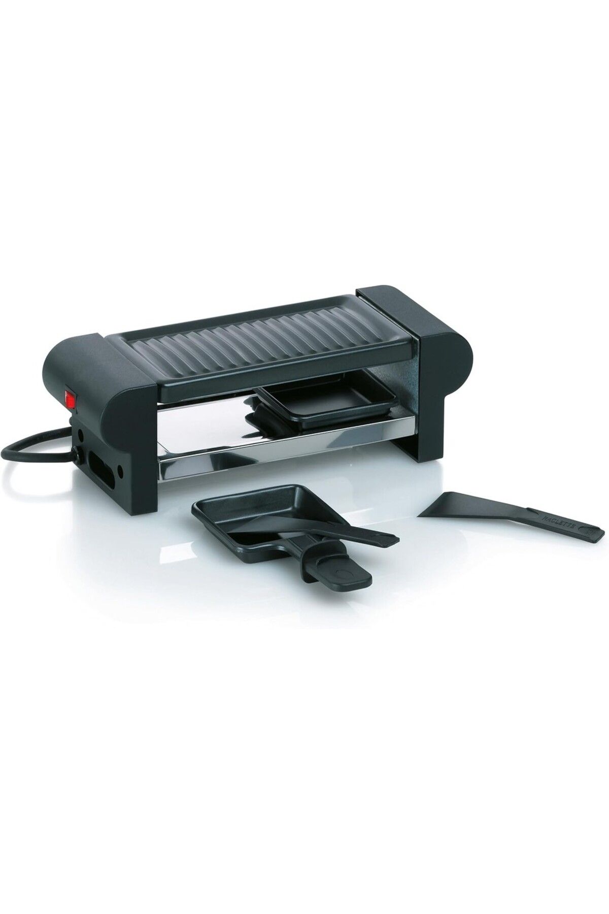 VARSTHREE Mini Raclette Izgara Plakalı Bernina, 350 Watt, 2 Kişilik, Yapışmaz Çelik