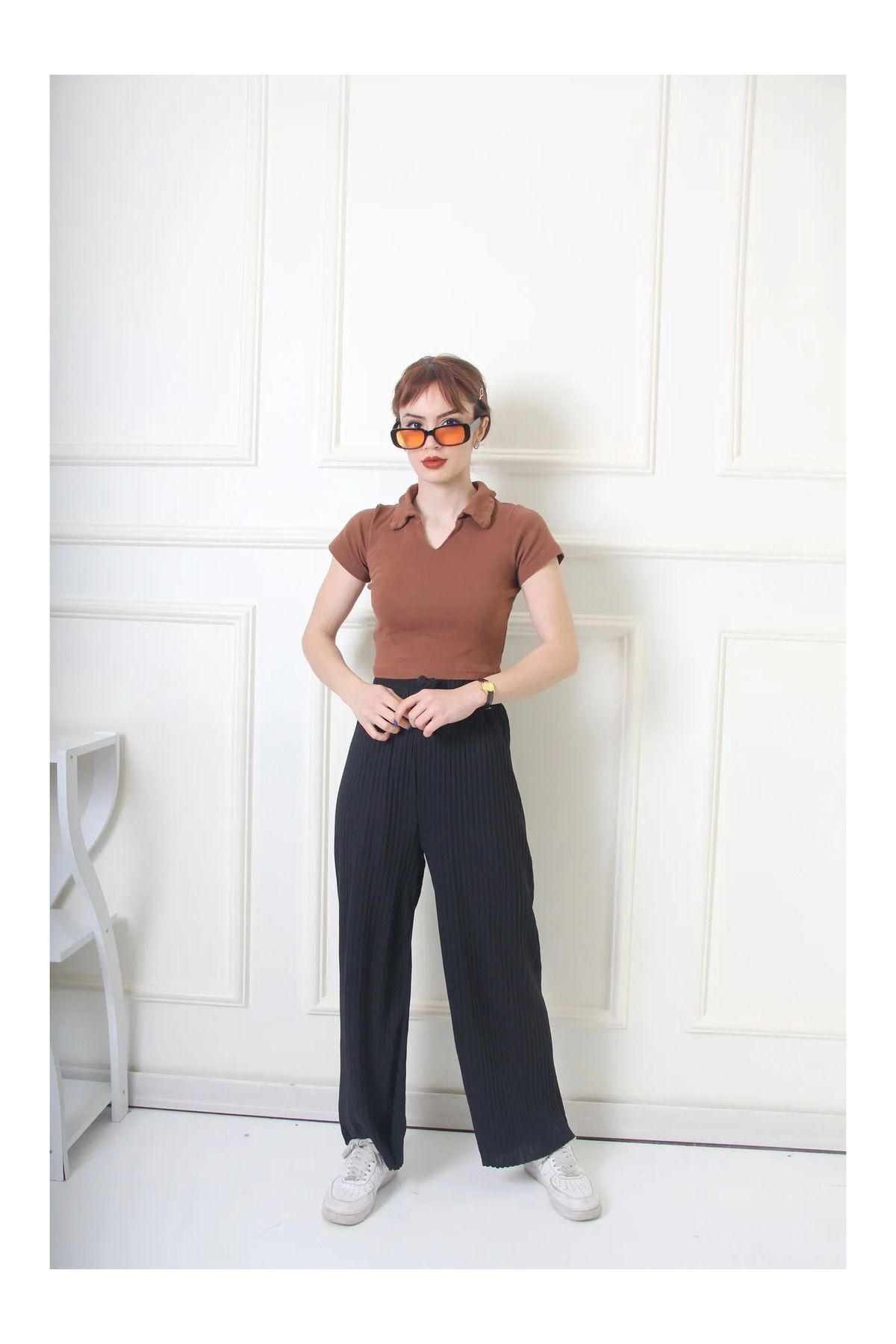 SİERNA Kadın Kışlık Kalın Fitilli Kaşkorse Pijama Altı Eşofman Altı Cepsiz Siyah srn-004229