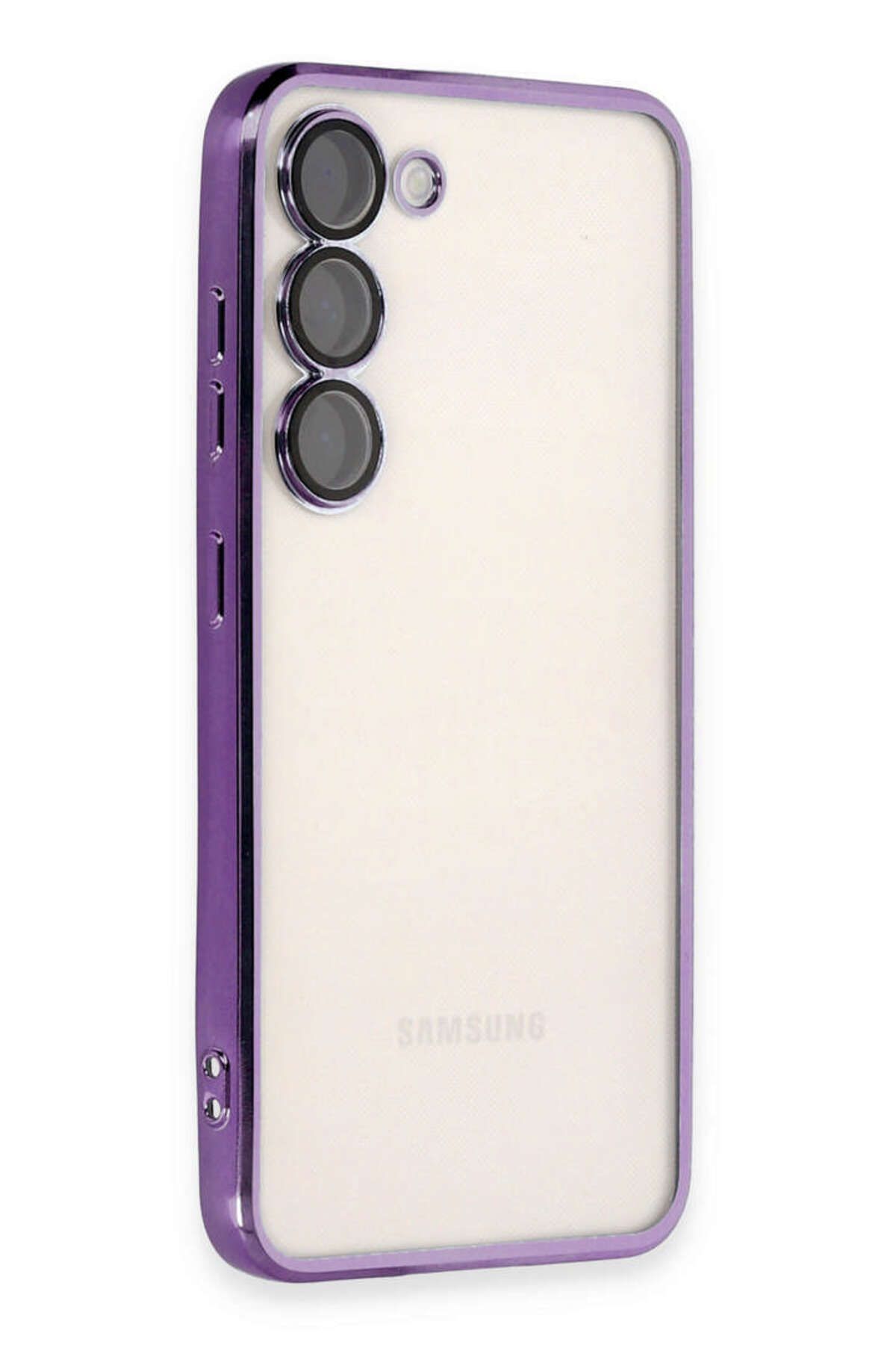 NewFace Samsung Galaxy S24 Plus Kılıf Lensli Silikon - Mor MRAYD