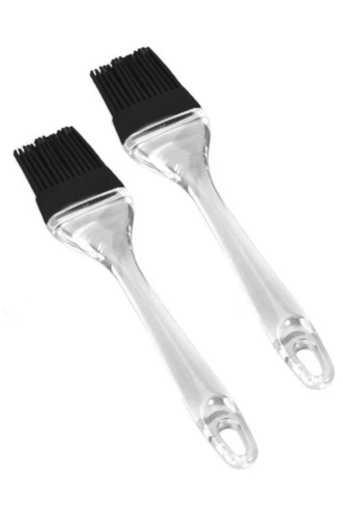 Tiesa Home 2li Plastik Saplı Silikon Hamur Yumurta Fırçası Siyah 18CM