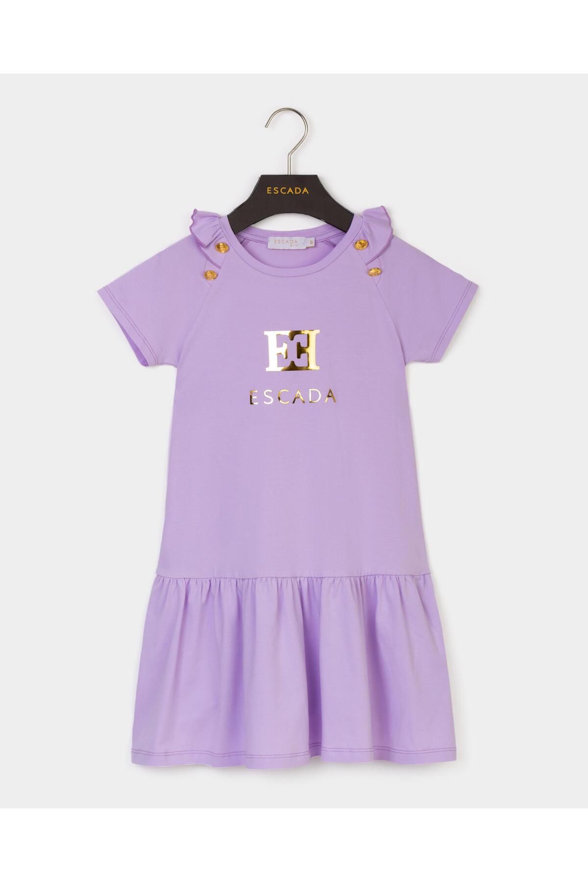 Escada-Button Detailed Logo Children's Dress 1