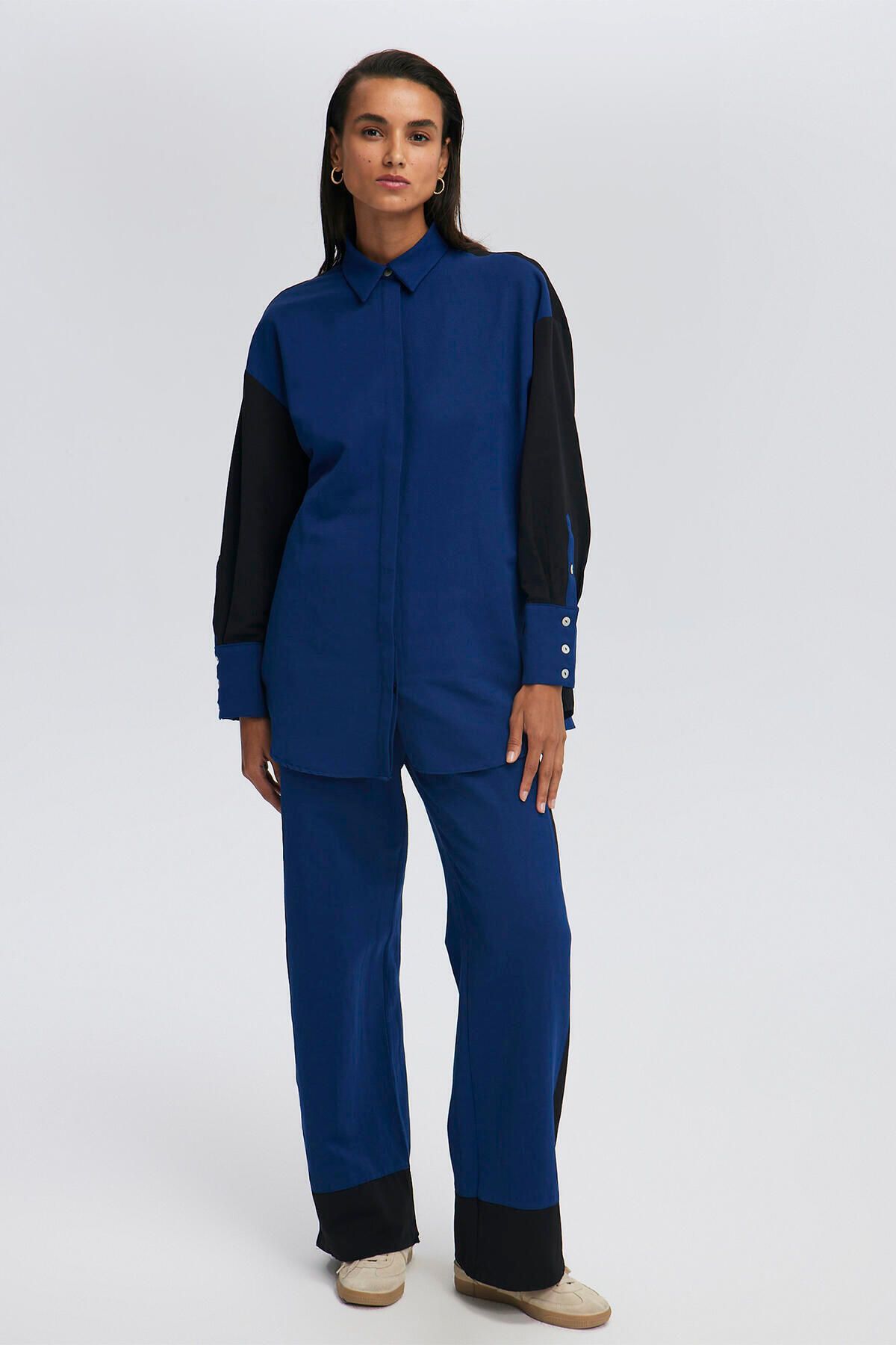 Touché Privé-Color Blocked Shirt and Trousers Set 1