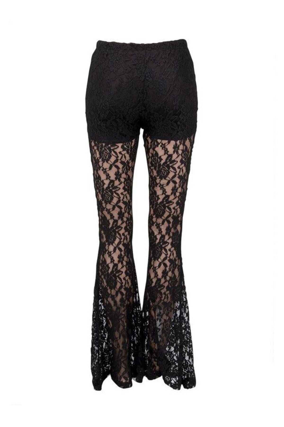 DEEP SECRET-Flared Leg Lace Trousers 4