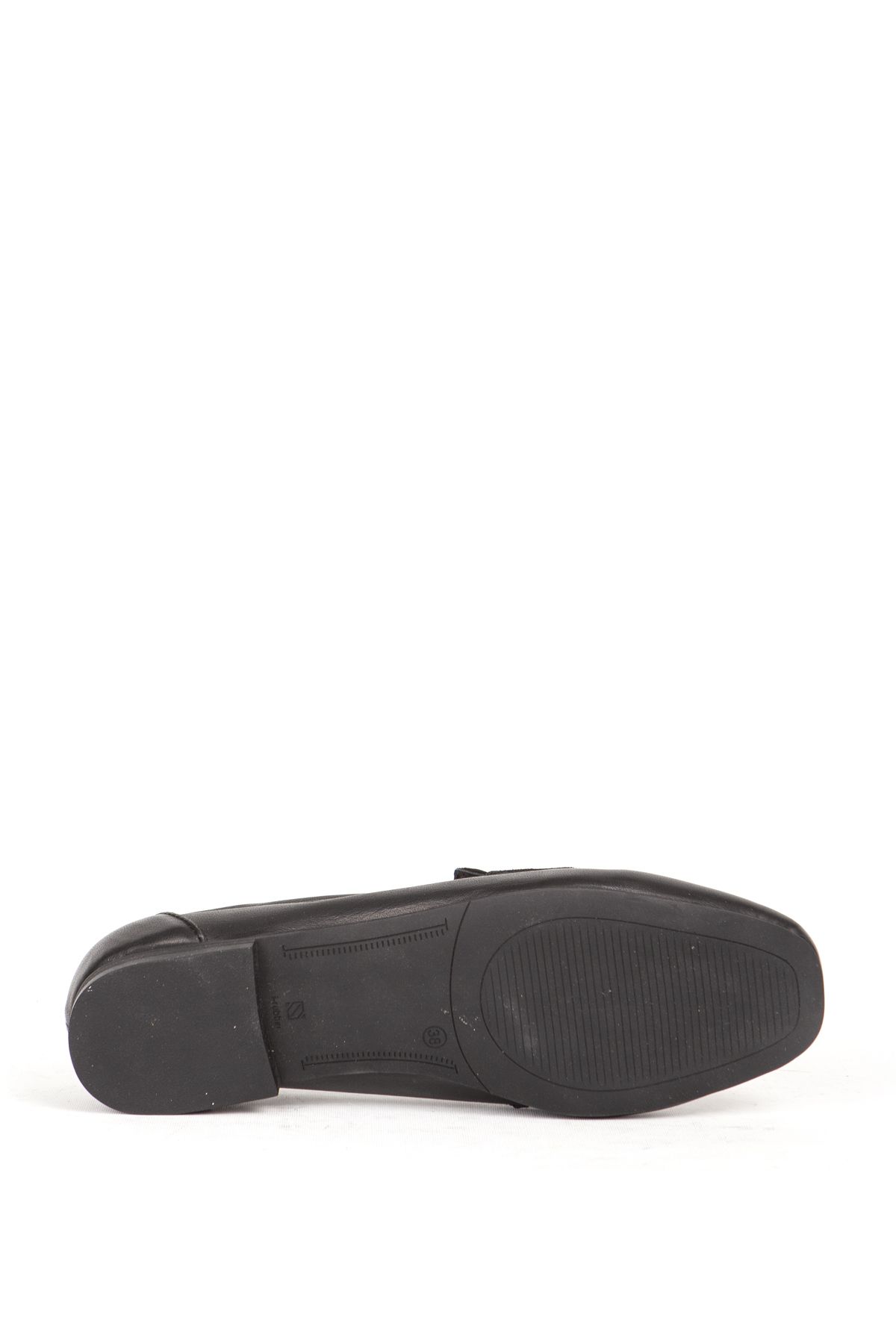 Dericlub-Zy 7909 Black Women's Loafer - Comfortable Daily Ballet Flats with Chain Buckle 4