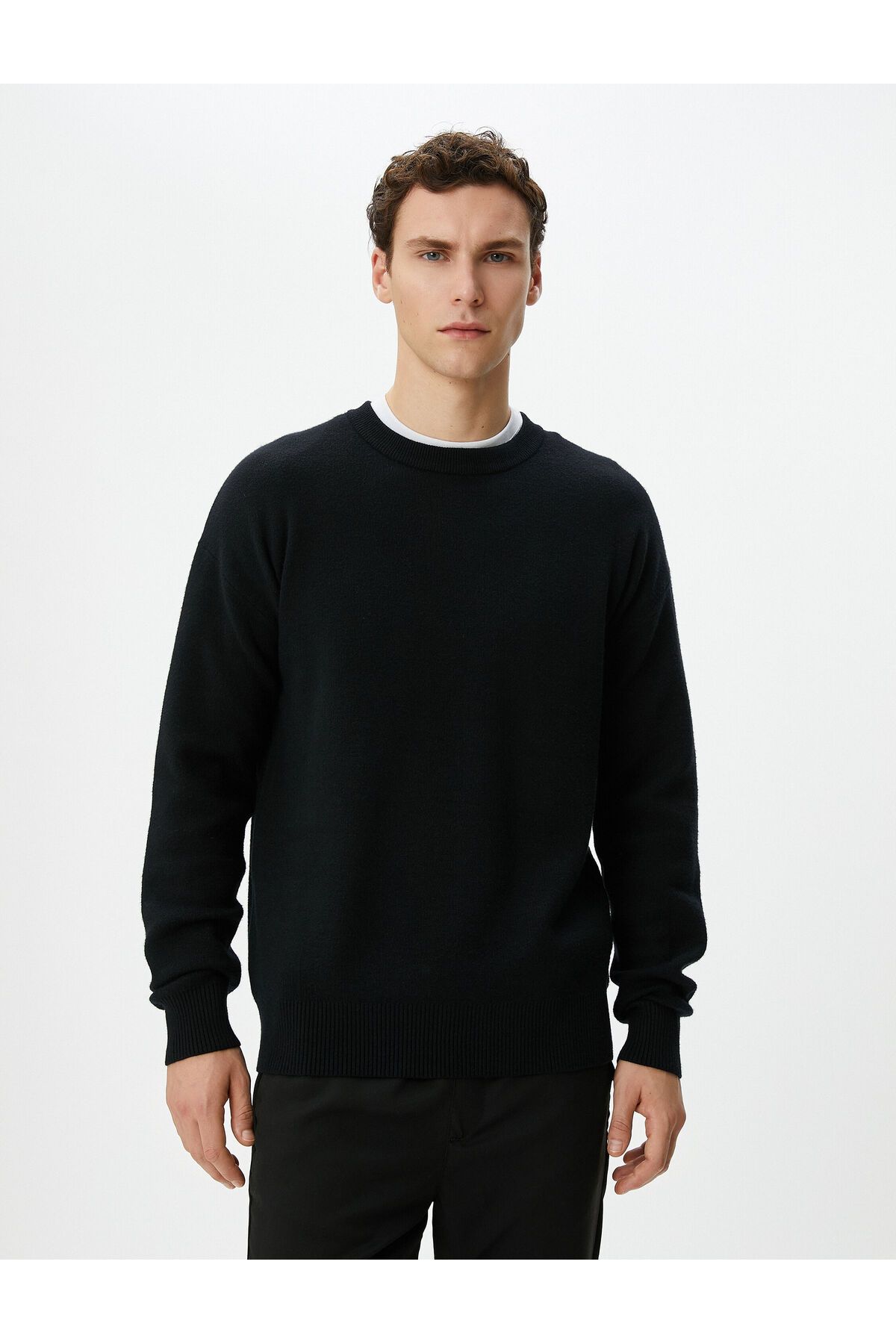 Koton-Crew Neck Long Sleeve Soft Textured Basic Knitwear Sweater 3